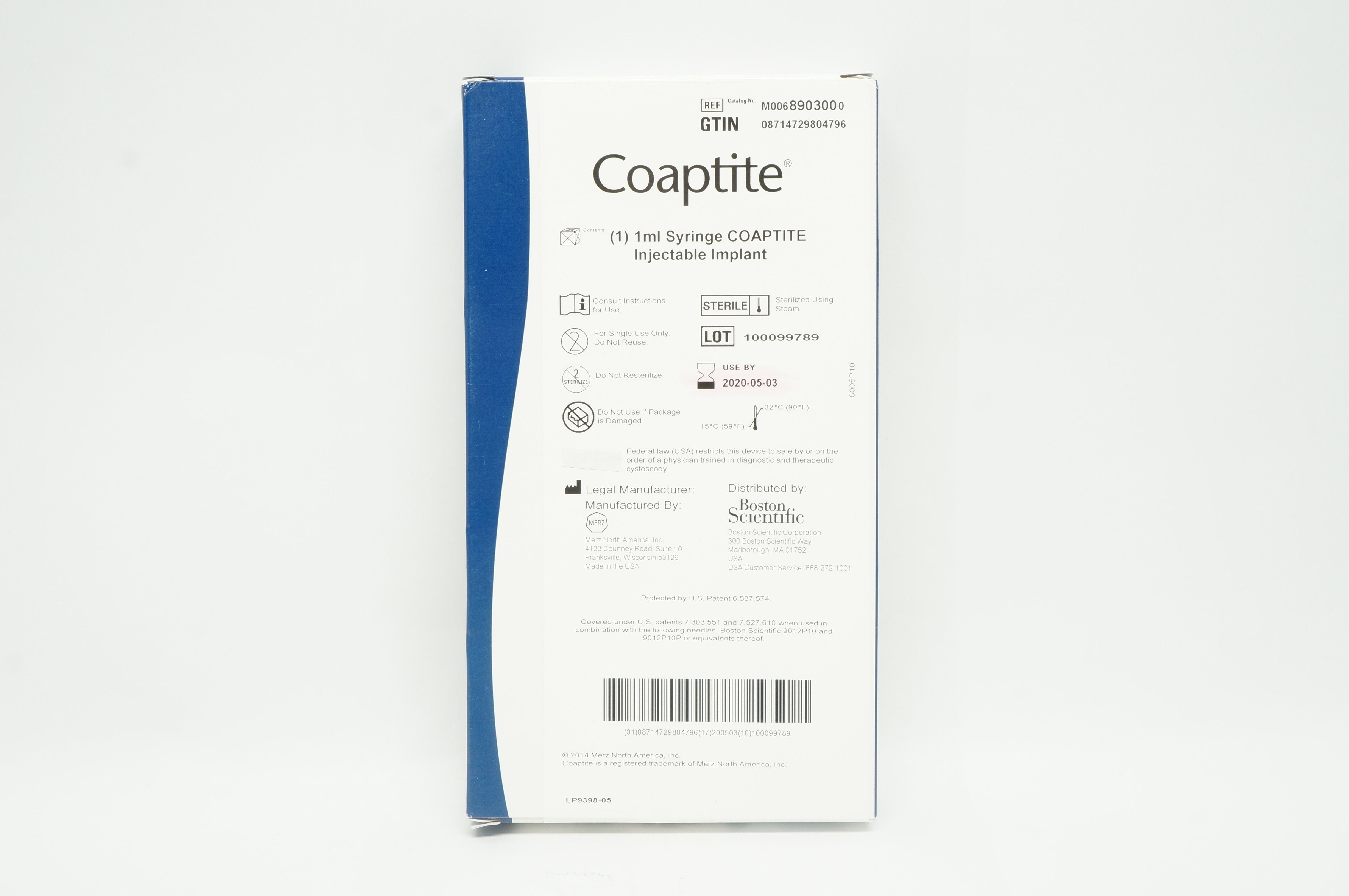 Merz M0068903000 1ml Syringe Coaptite Injectable Implant (x)