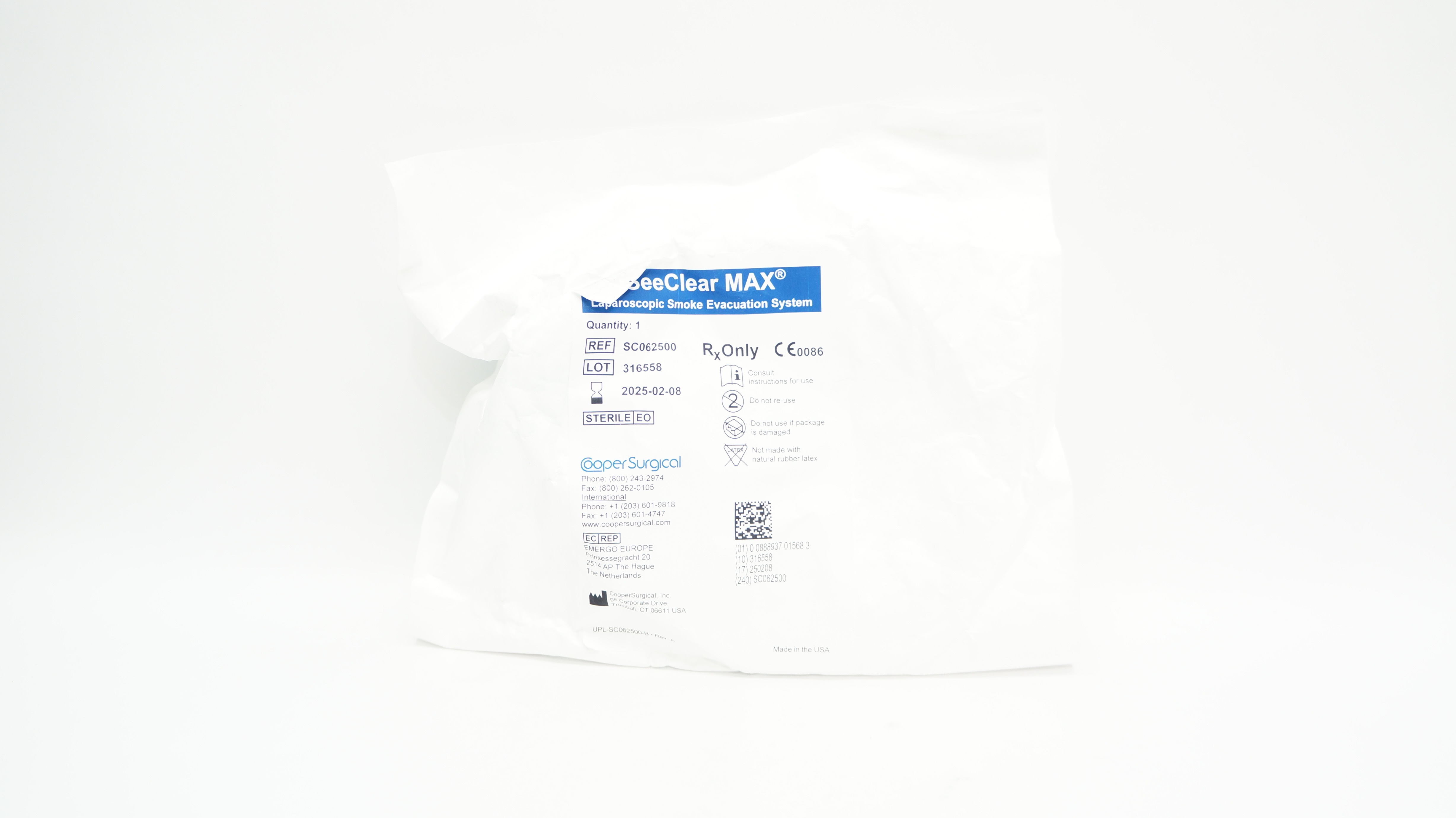 Cooper Surgical SC062500 SeeClear Max Laparoscopic Smoke Evacuation System