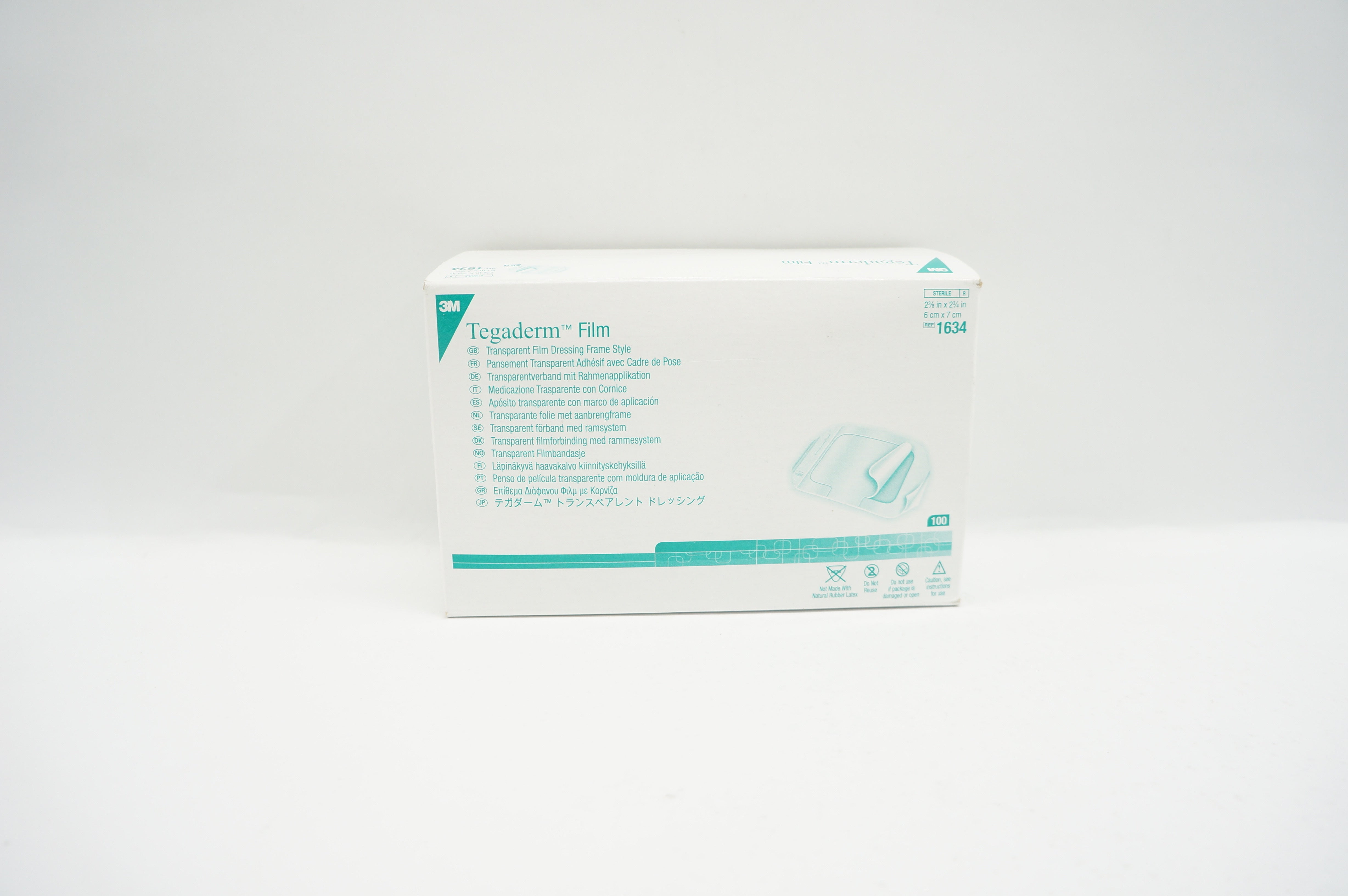 3M 1634 Transparent Film Dressing Frame Style 2 3/8 x 2 3/4inch - Box of 100