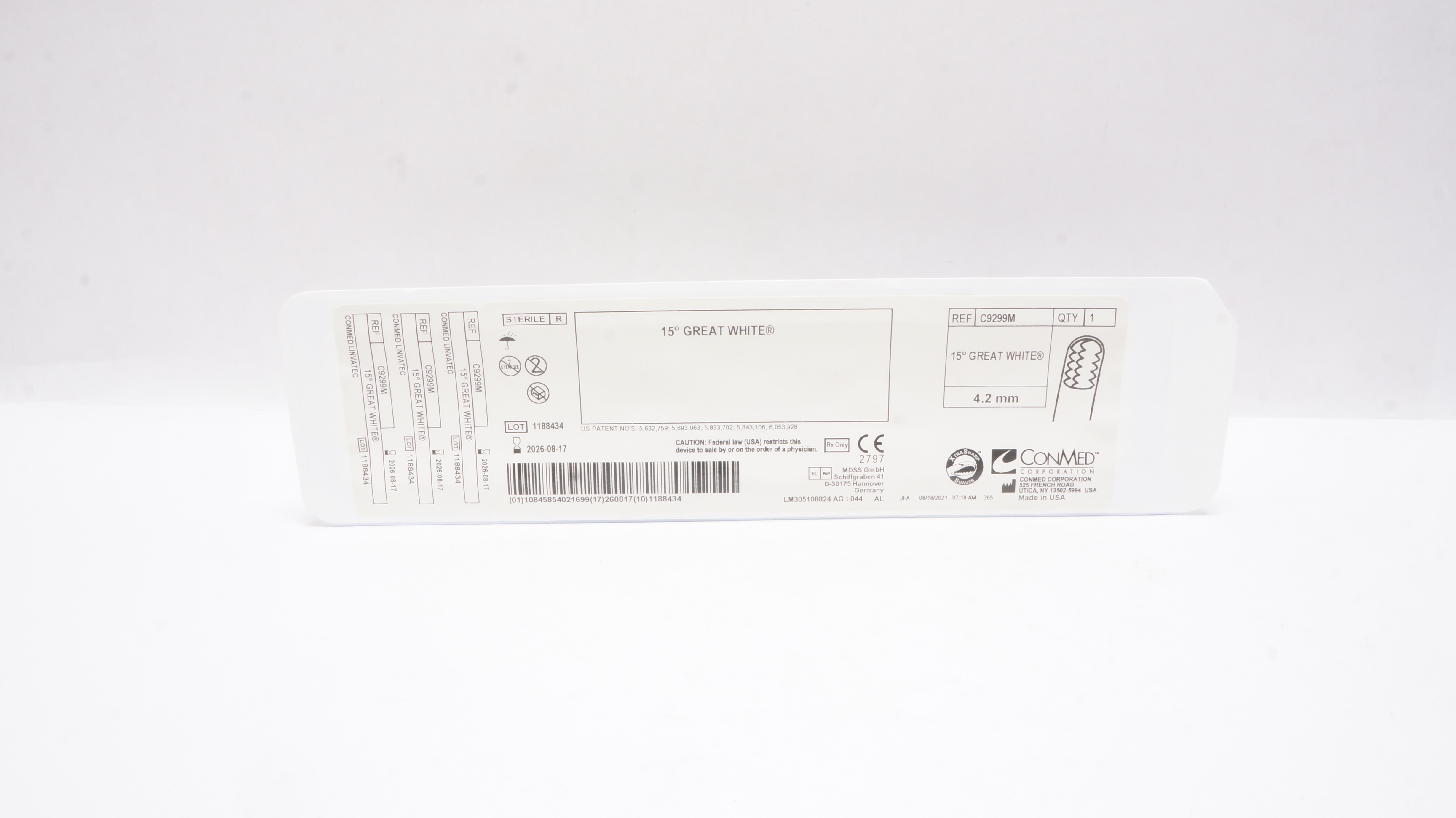 ConMed C9299M Linvatec 15 Degree Great White 4.2mm