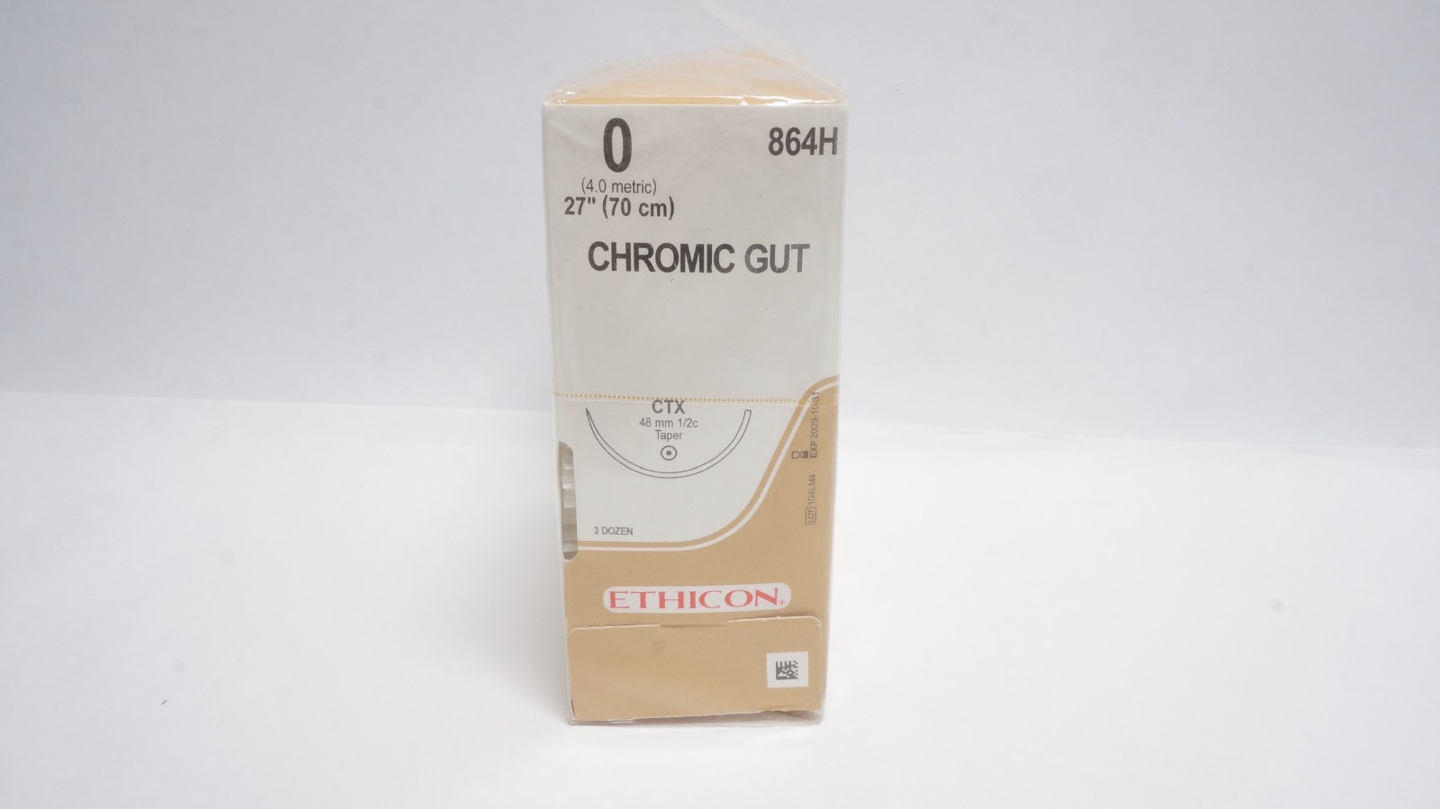 ETHICON 864H CHROMIC GUT Sutures 0 27" CTX Taper - box of 36