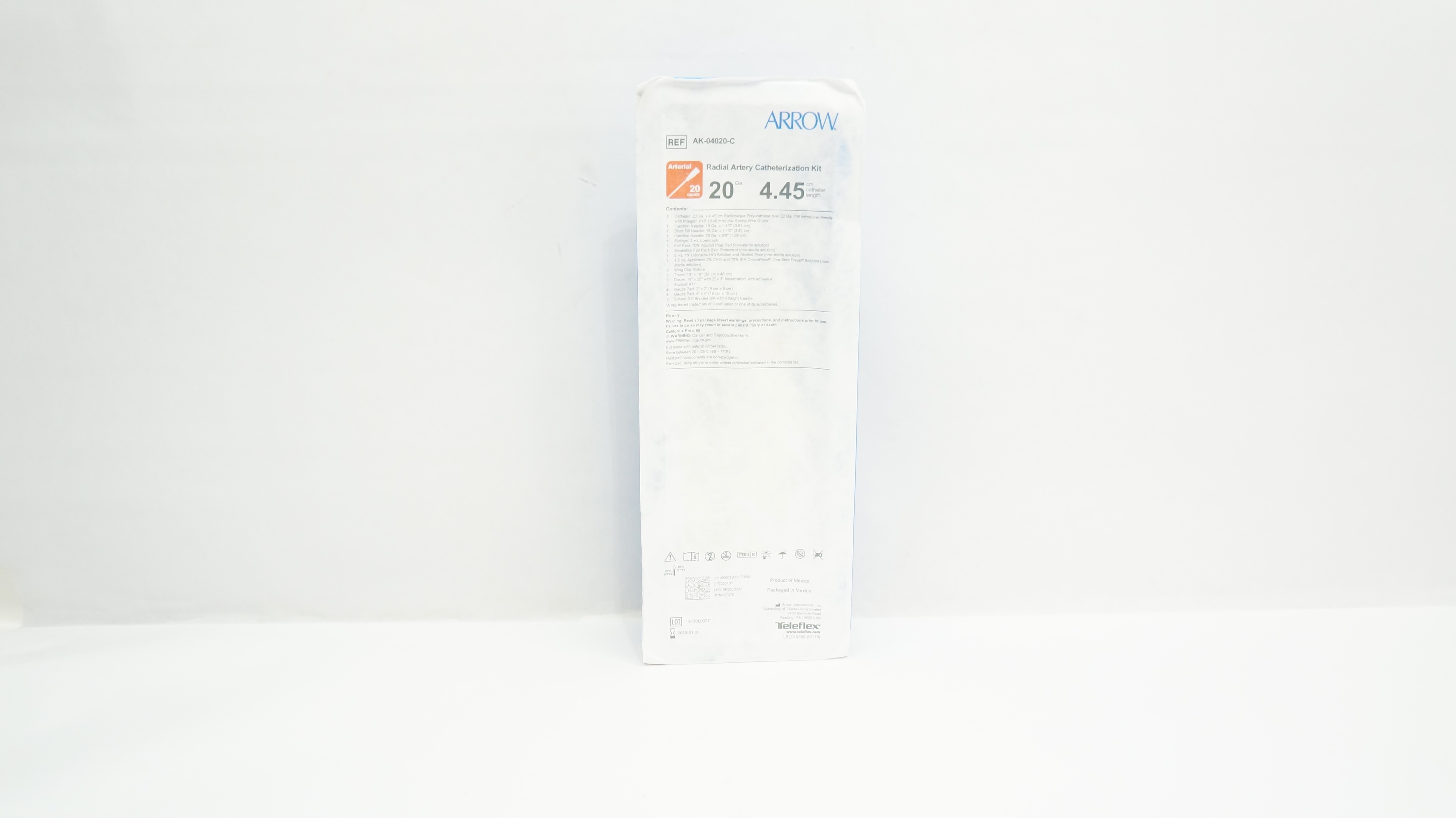 Arrow AK-04020-C Radial Artery Catheterization Kit 20Ga x 4.45cm (x)