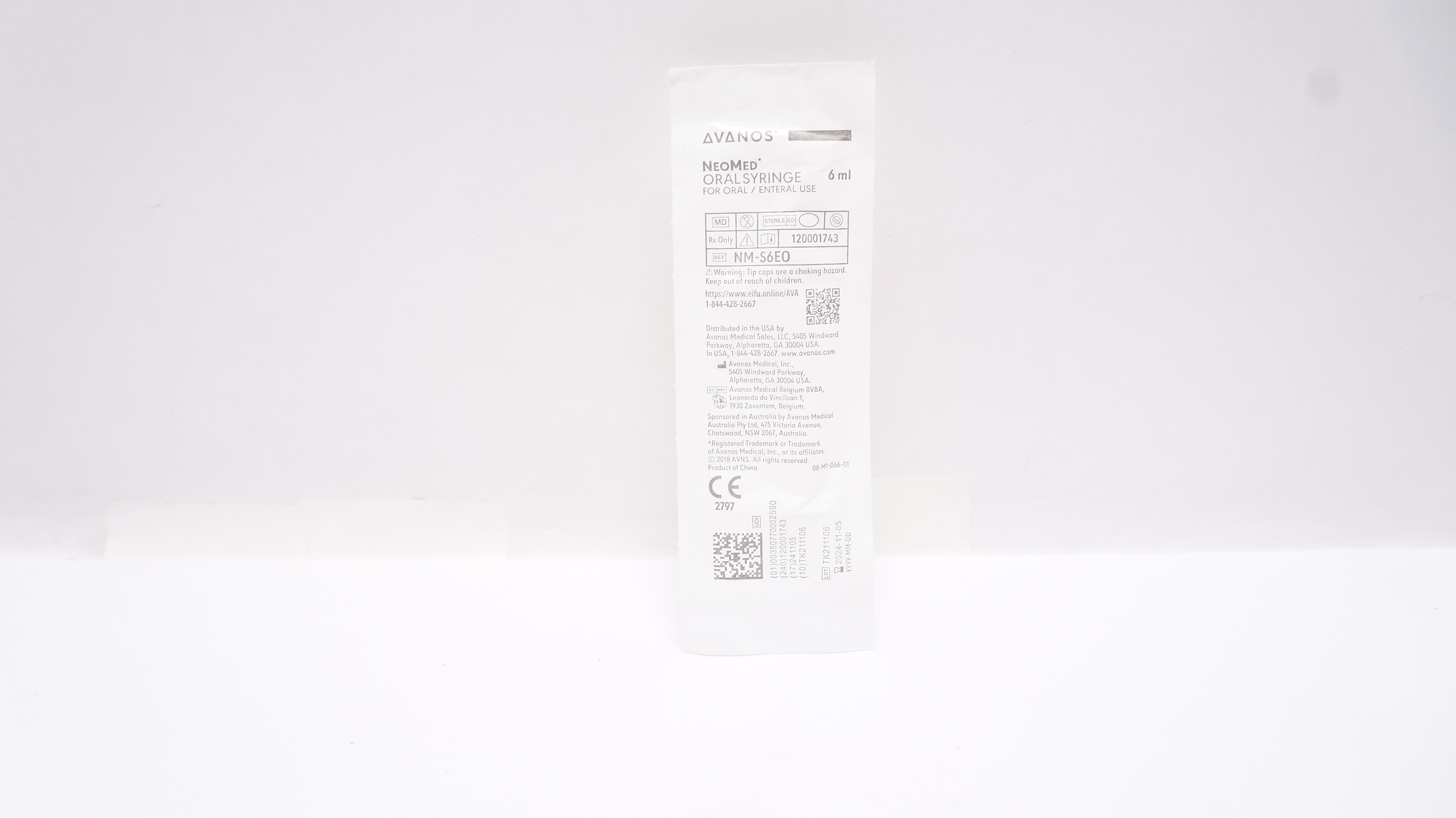 Avanos NM-S6EO NeoMed Oral Syringe for Oral/Enteral Use 6mL