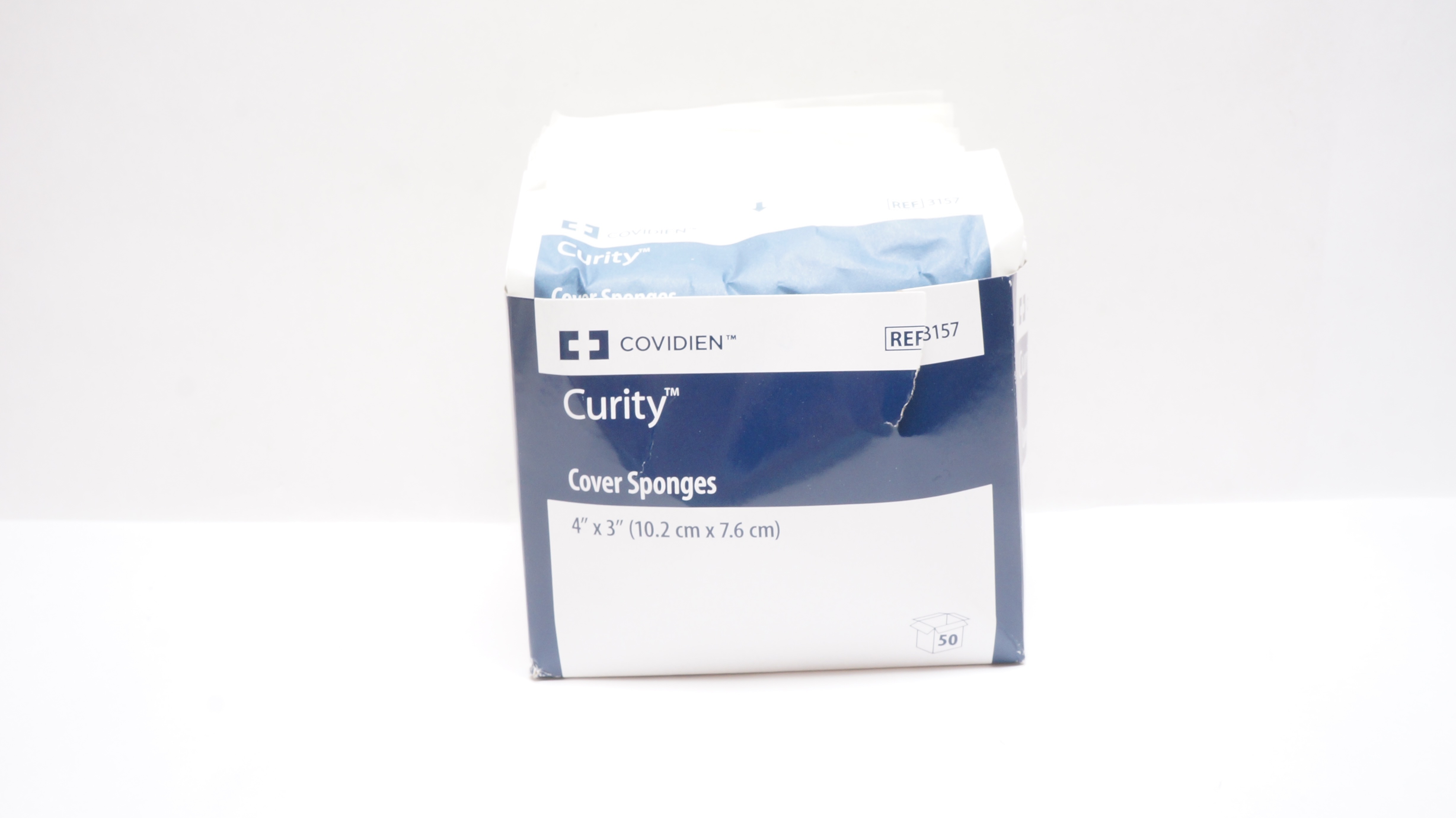 Covidien 3157 Curity Cover Sponges 4inch x 3inch - Box of 50