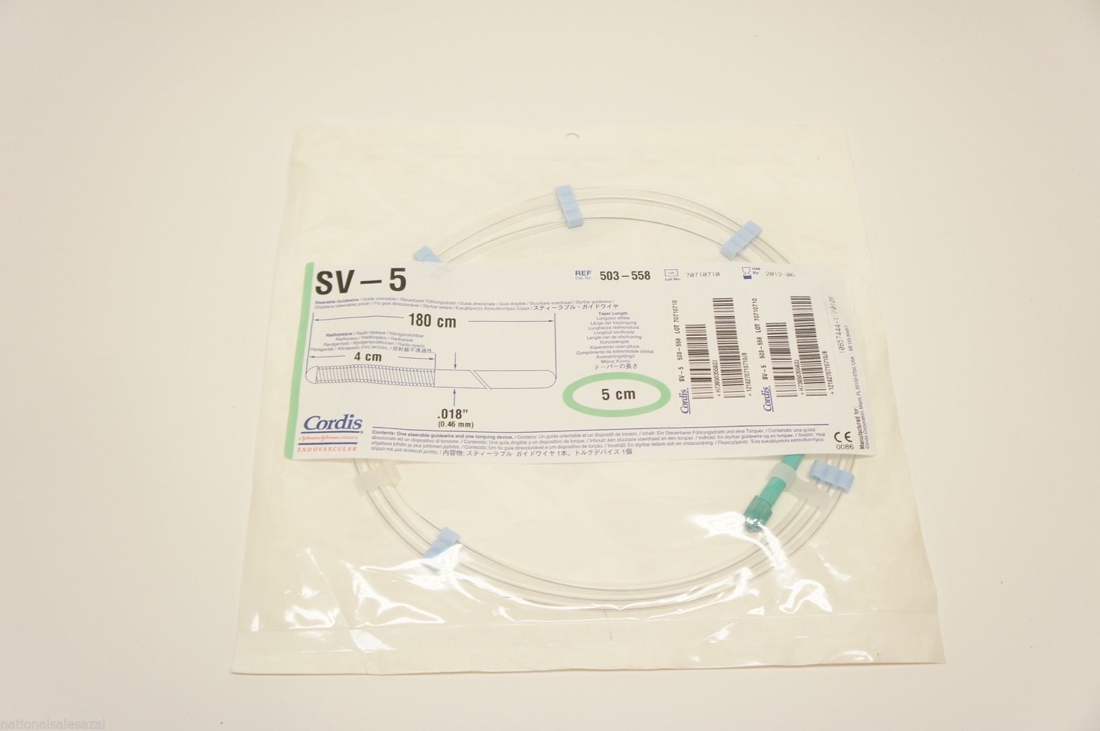 503-558 ~ Cordis Gluidewire SV-5 Taper Length 5cm (x)