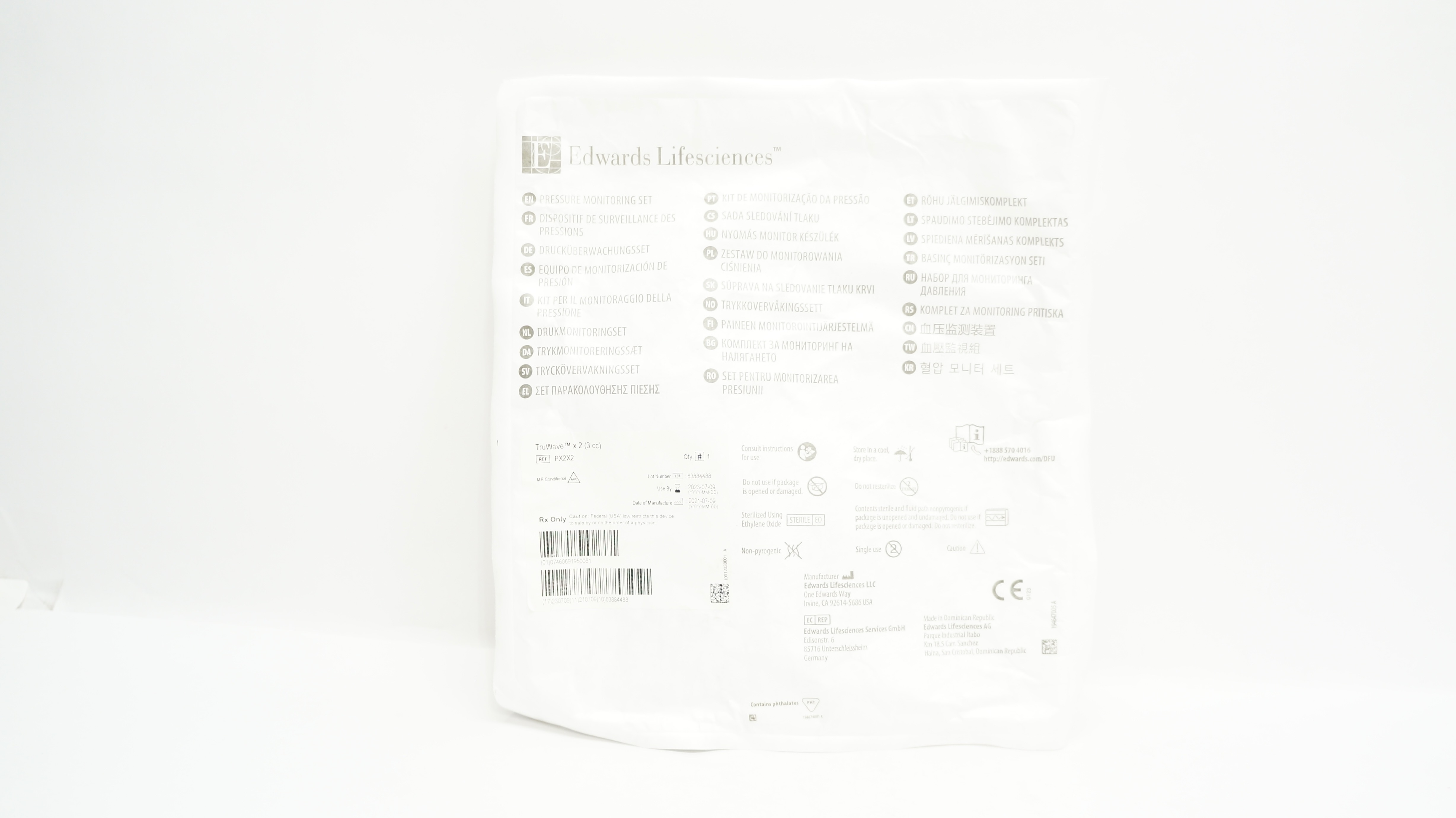 Edwards Lifesciences PX2X2 Pressure Monitoring Set TruWave x 2 (3 cc) (x)