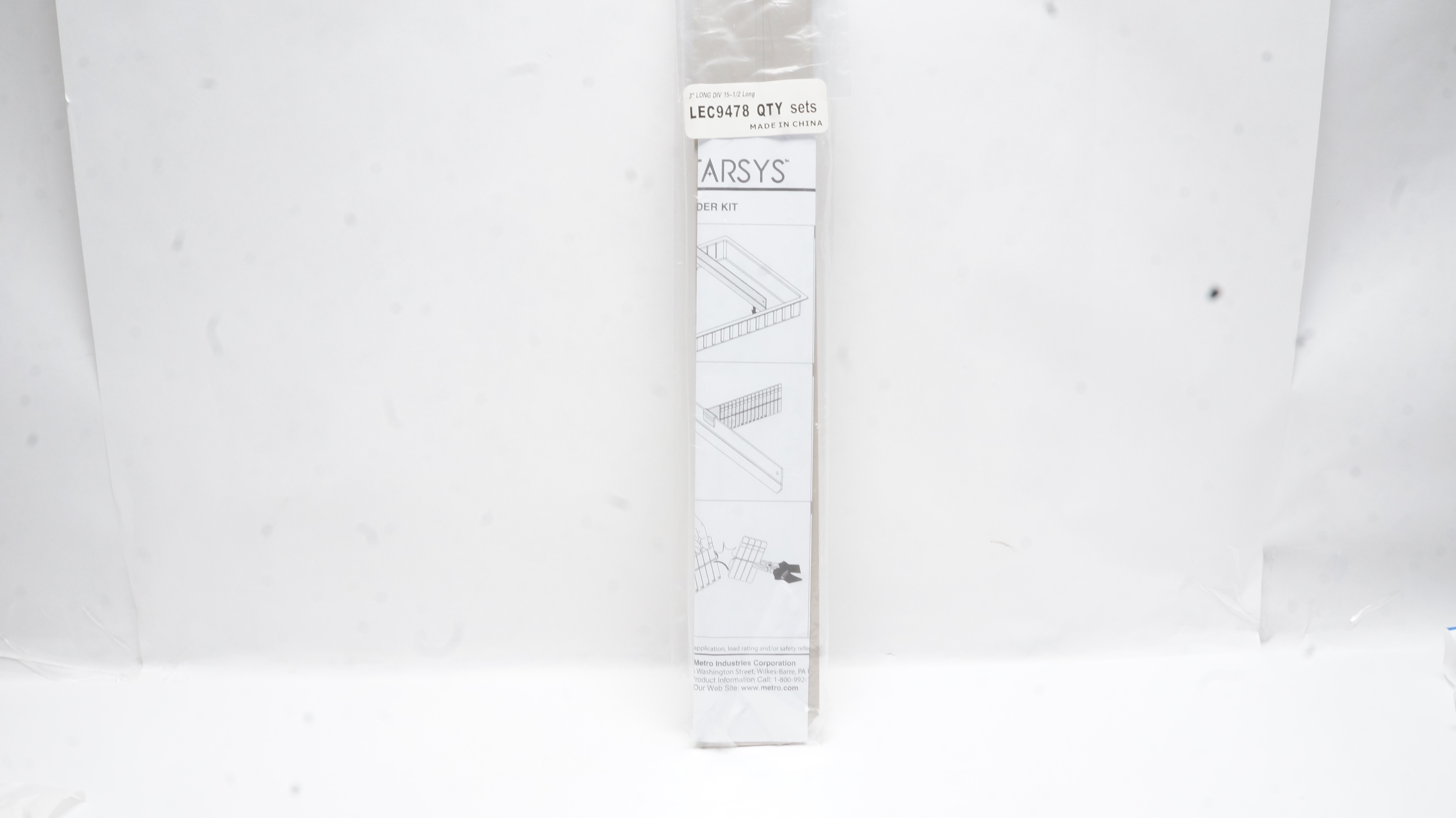 Metro Industries Corporation LEC9478 Qty Sets 3inch Long Div 15-1/2Long