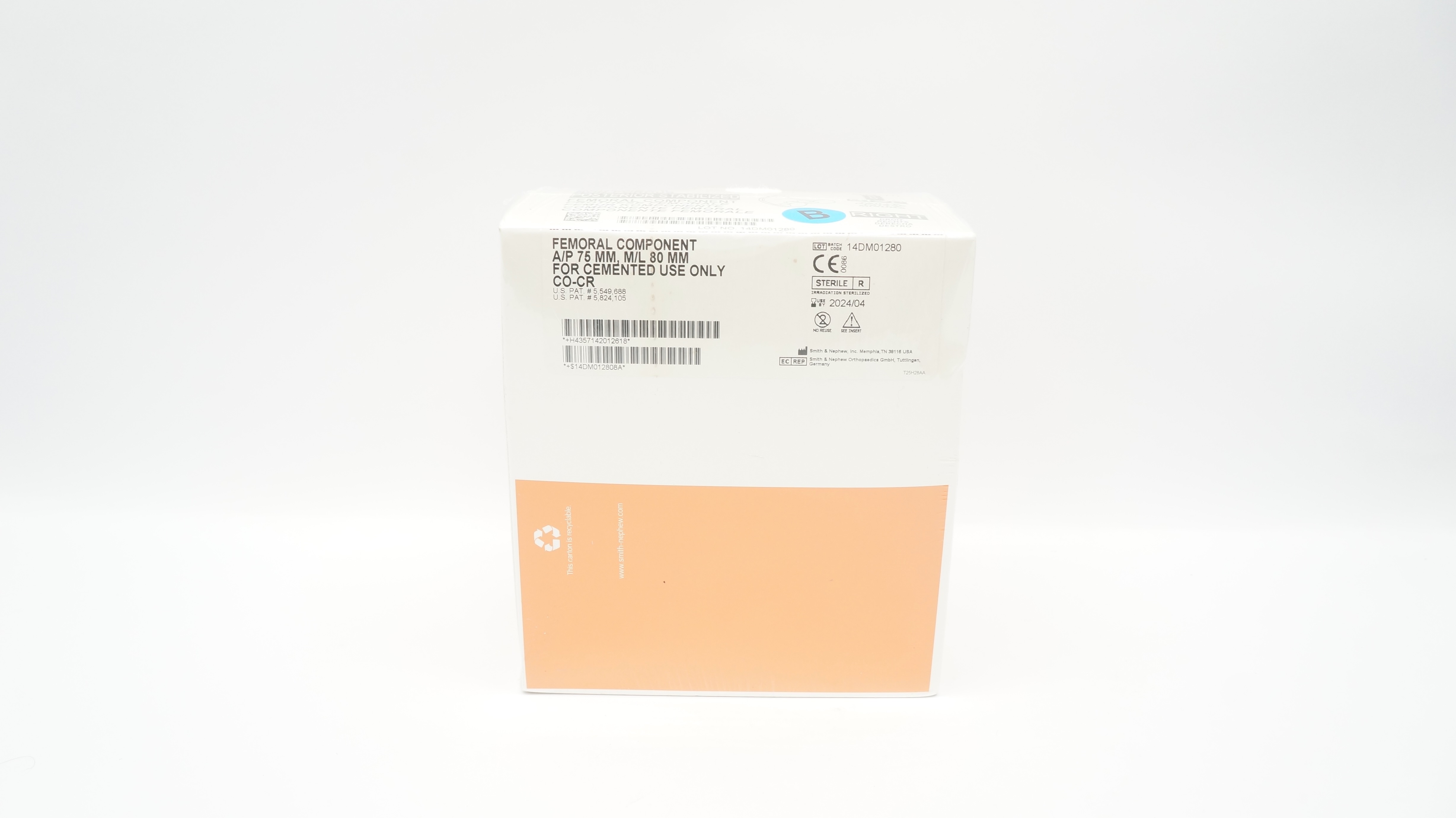 Smith&Nephew 71420126 Genesis II Non-Porous Posterior Stabilized,Right,Size 8(x)