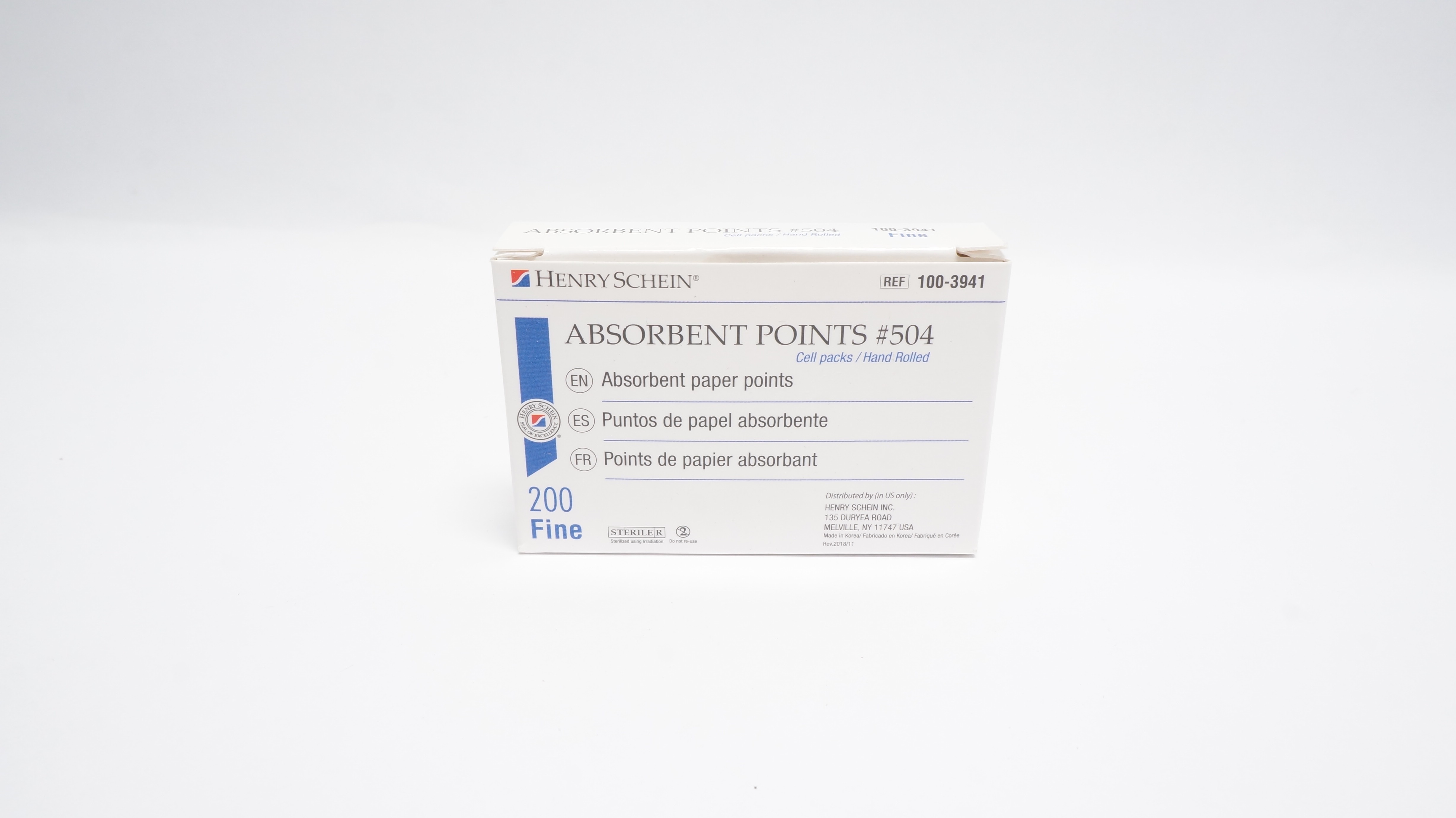 Henry Schein 100-3941 Absorbent Points #504 Cell Packs, Hand Rolled ~ Box of 155