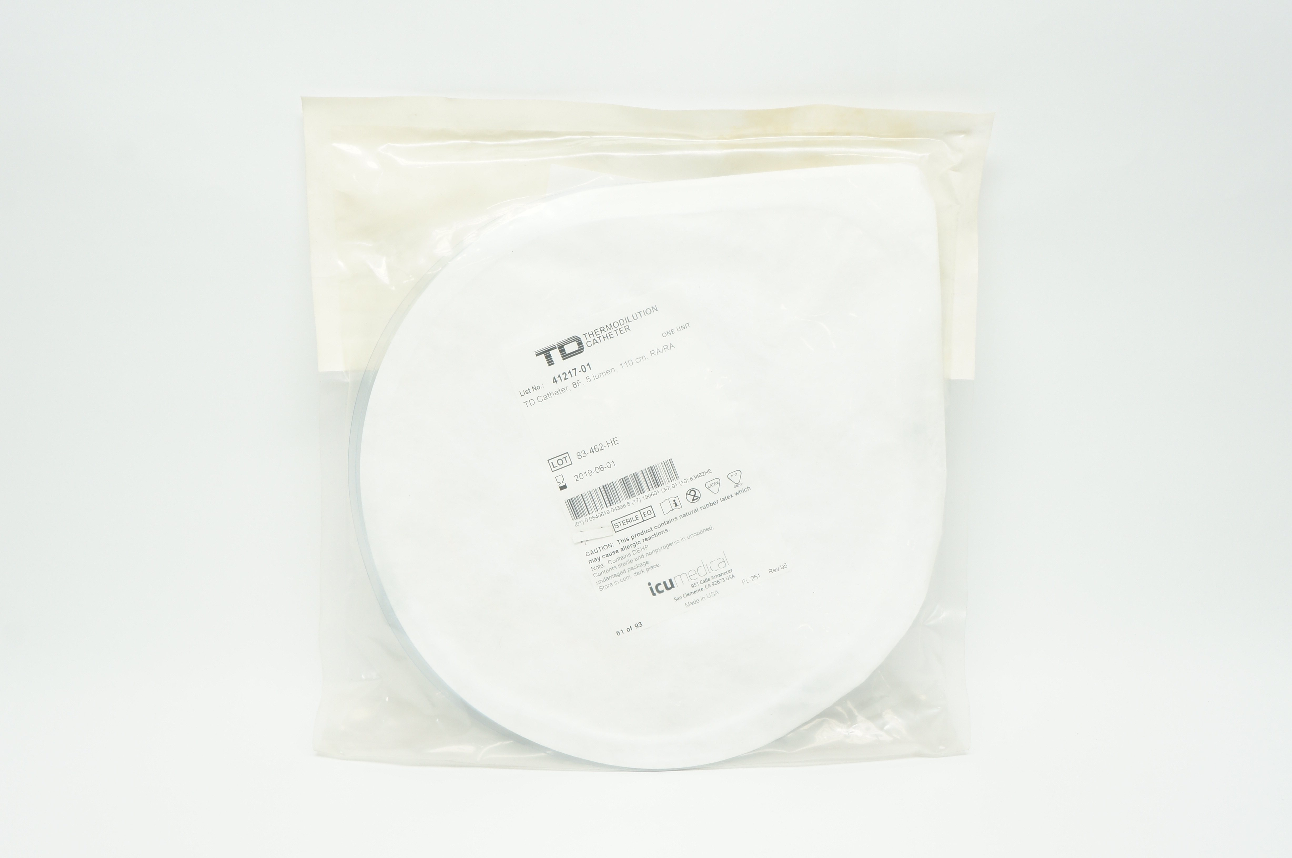 ICU Medical 41217-01 TD Thermodilution Cath. 8F x 5 lumen x 110cm, RA/RA (x)