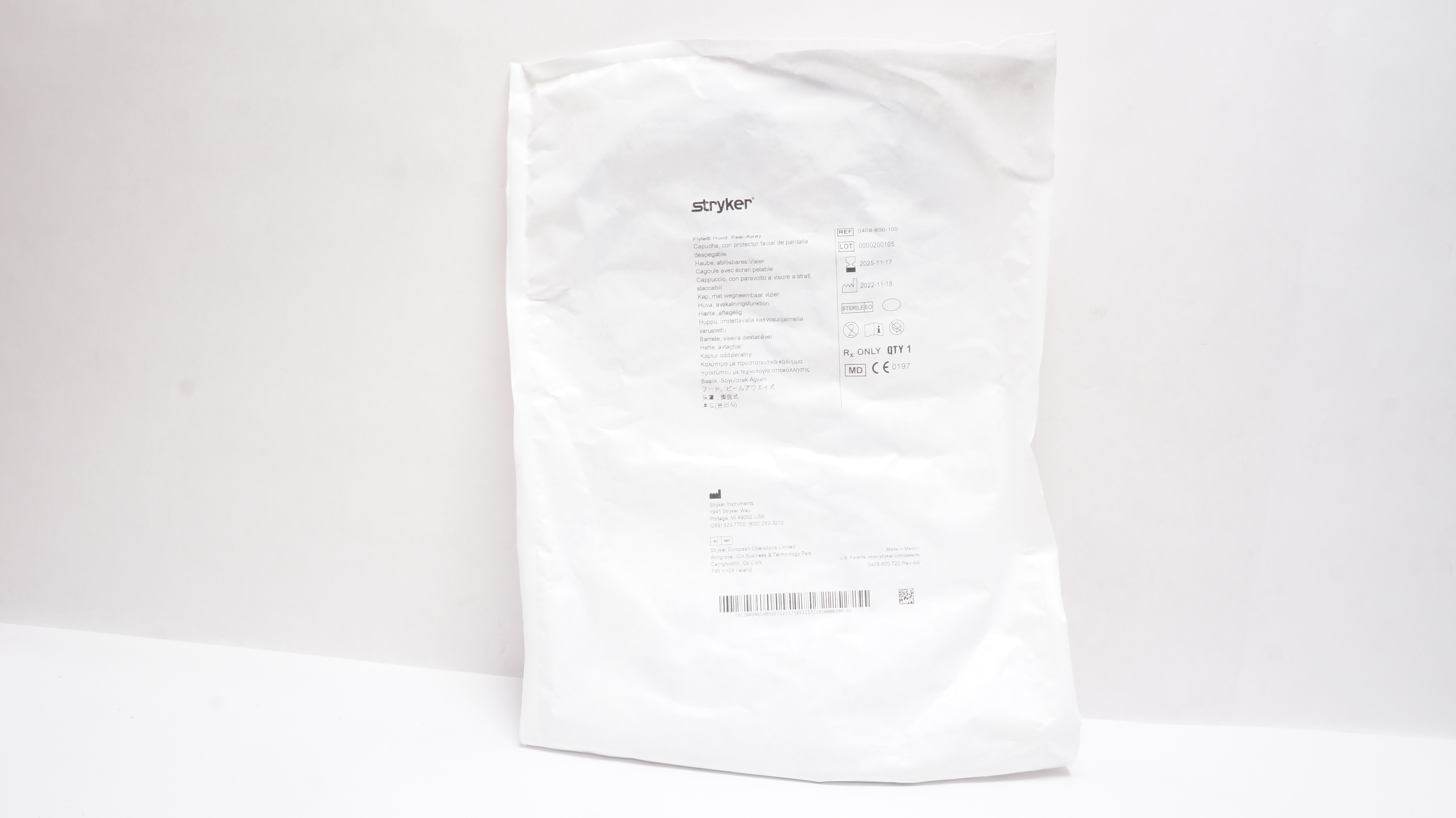 Stryker 0408-800-100 Flyte Hood, Peel-Away