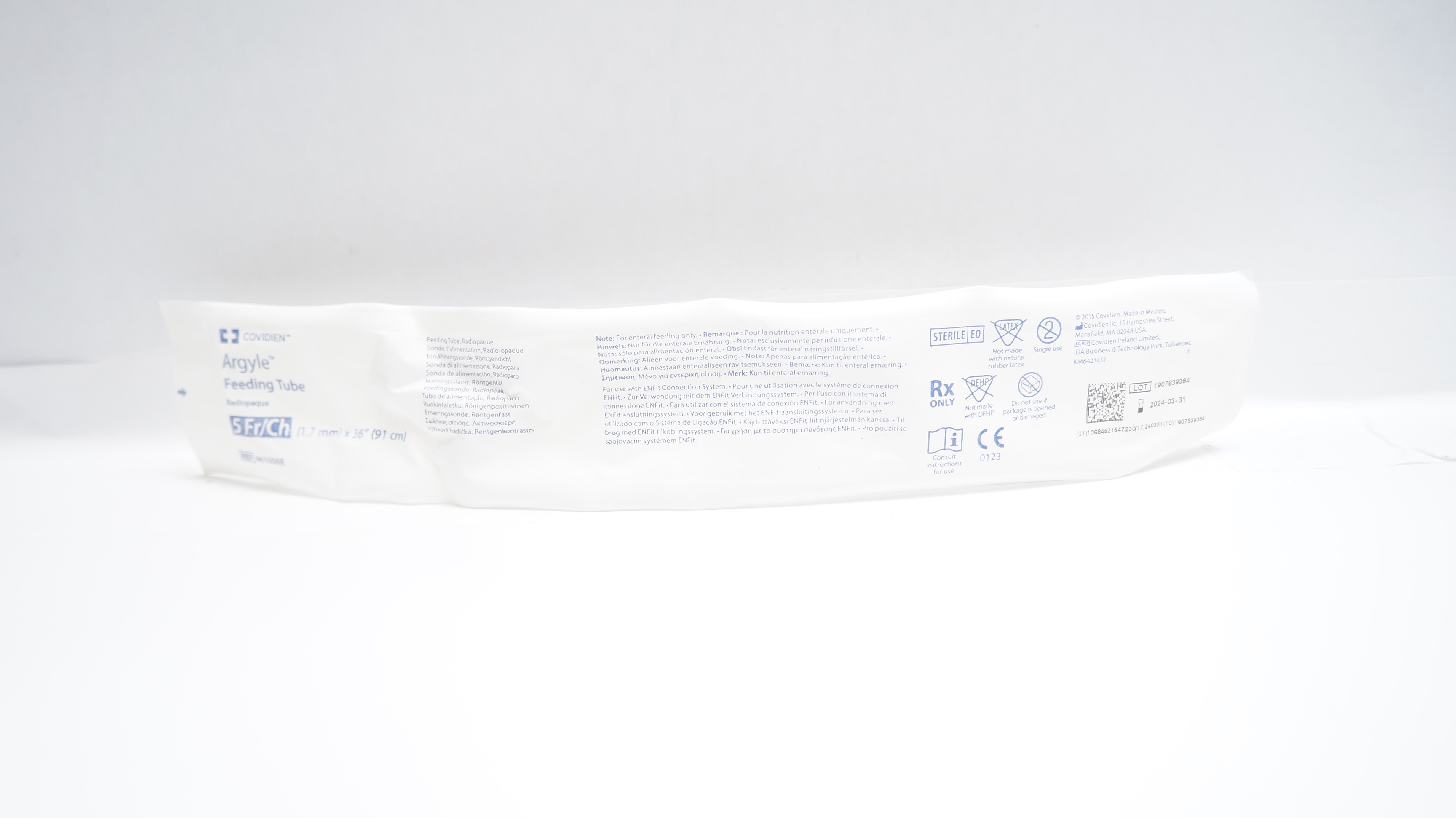 Covidien 461008E Argyle Feeding Tube 5Fr/Ch x 36inch (x)