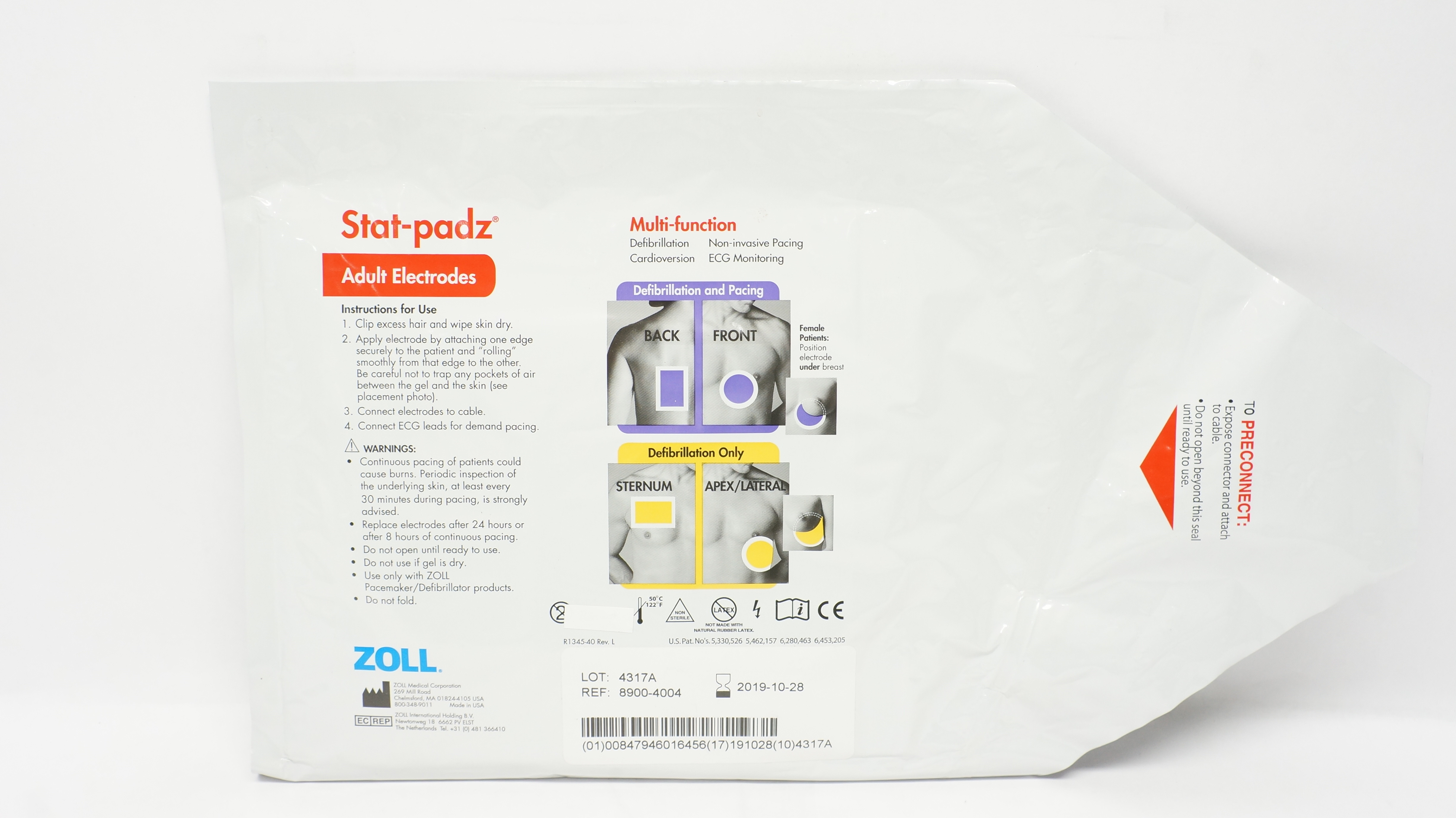 Zoll 8900-4004 Stat-Padz Multi-Function Adult Electrodes (x)