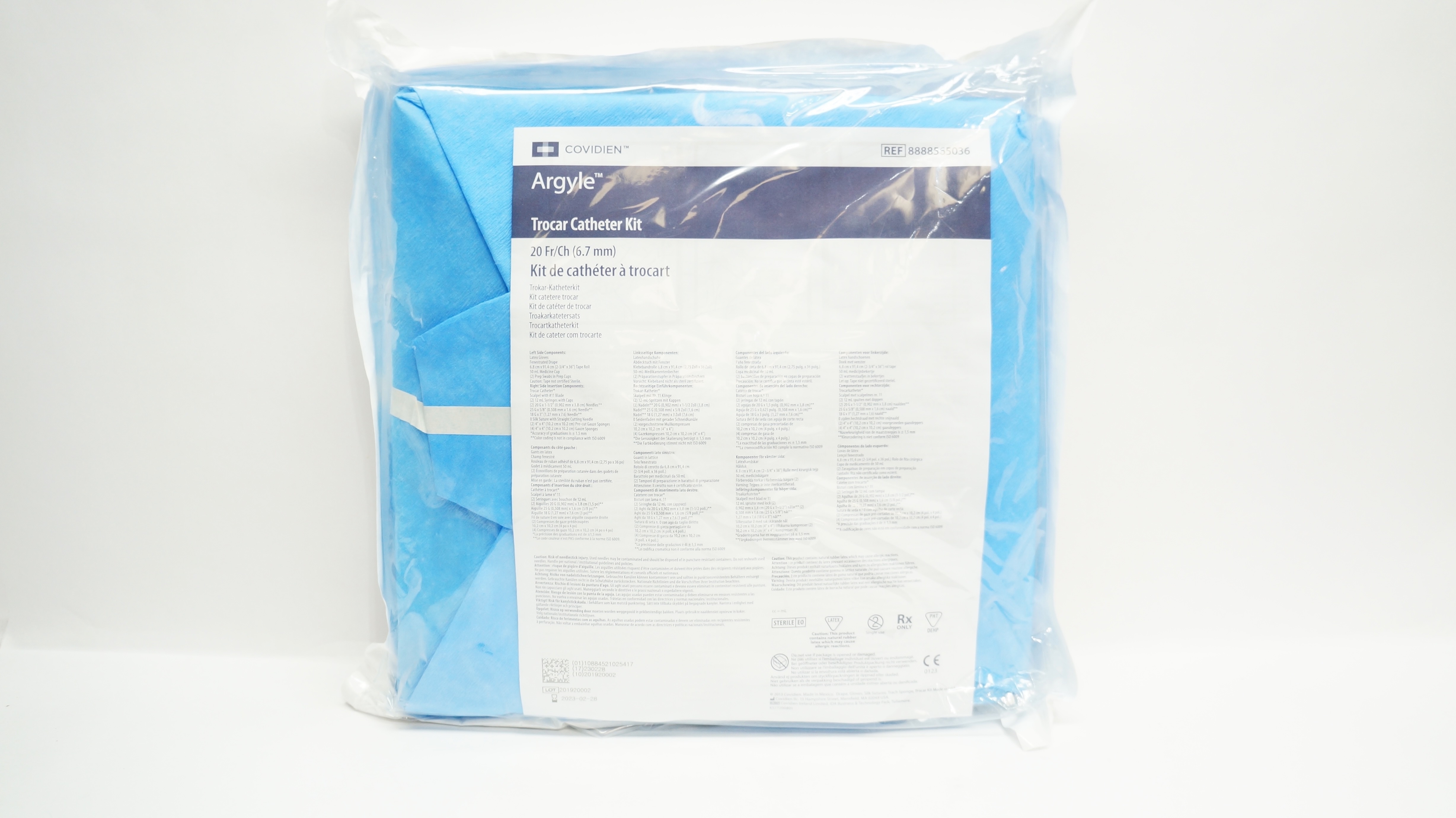 Covidien 8888565036 Argyle Trocar Cath. Kit 20Fr/Ch