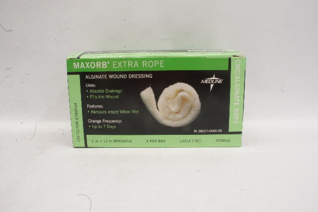 Medline MSC7012EP MAXORB EXTRA ROPE Alginate Wound Dressing 1x12in - Box of 5(x)