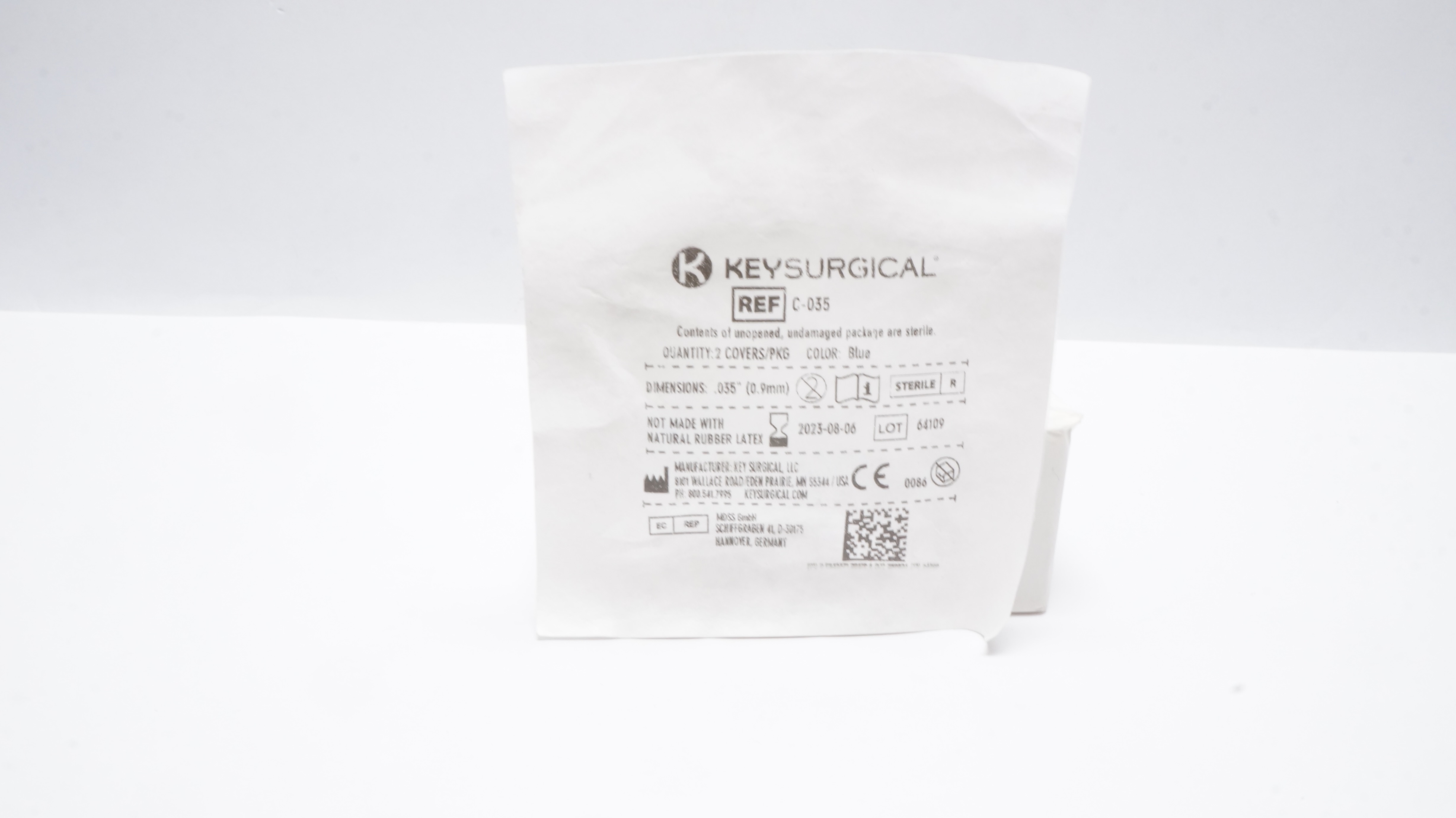 Key Surgical C-035 K-Wire and Pin Cover Blue (x) - Pack of 2