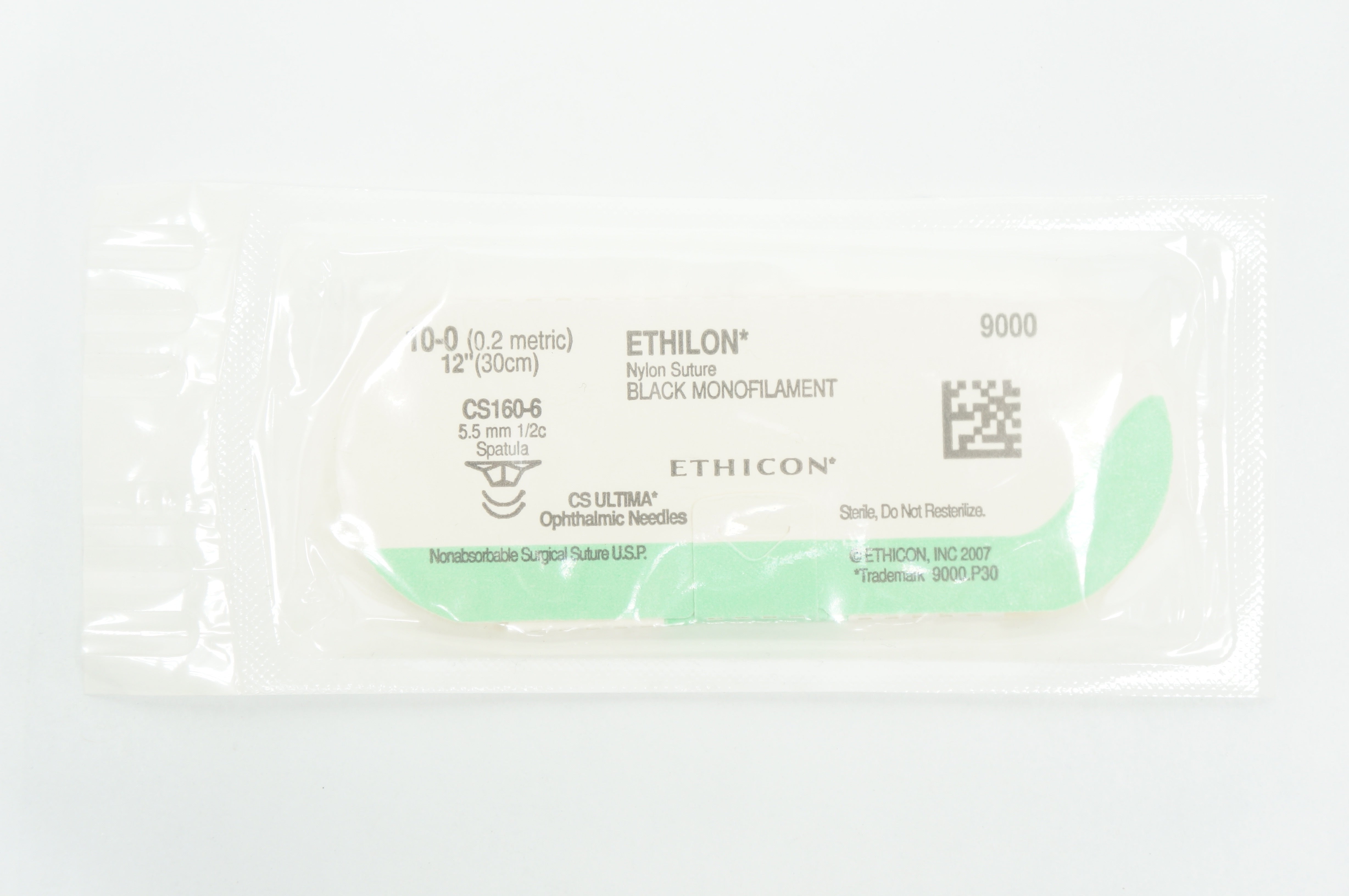Ethicon 9000 10-0 Nylon, CS160-6 Spatula 5.5mm, 12inch
