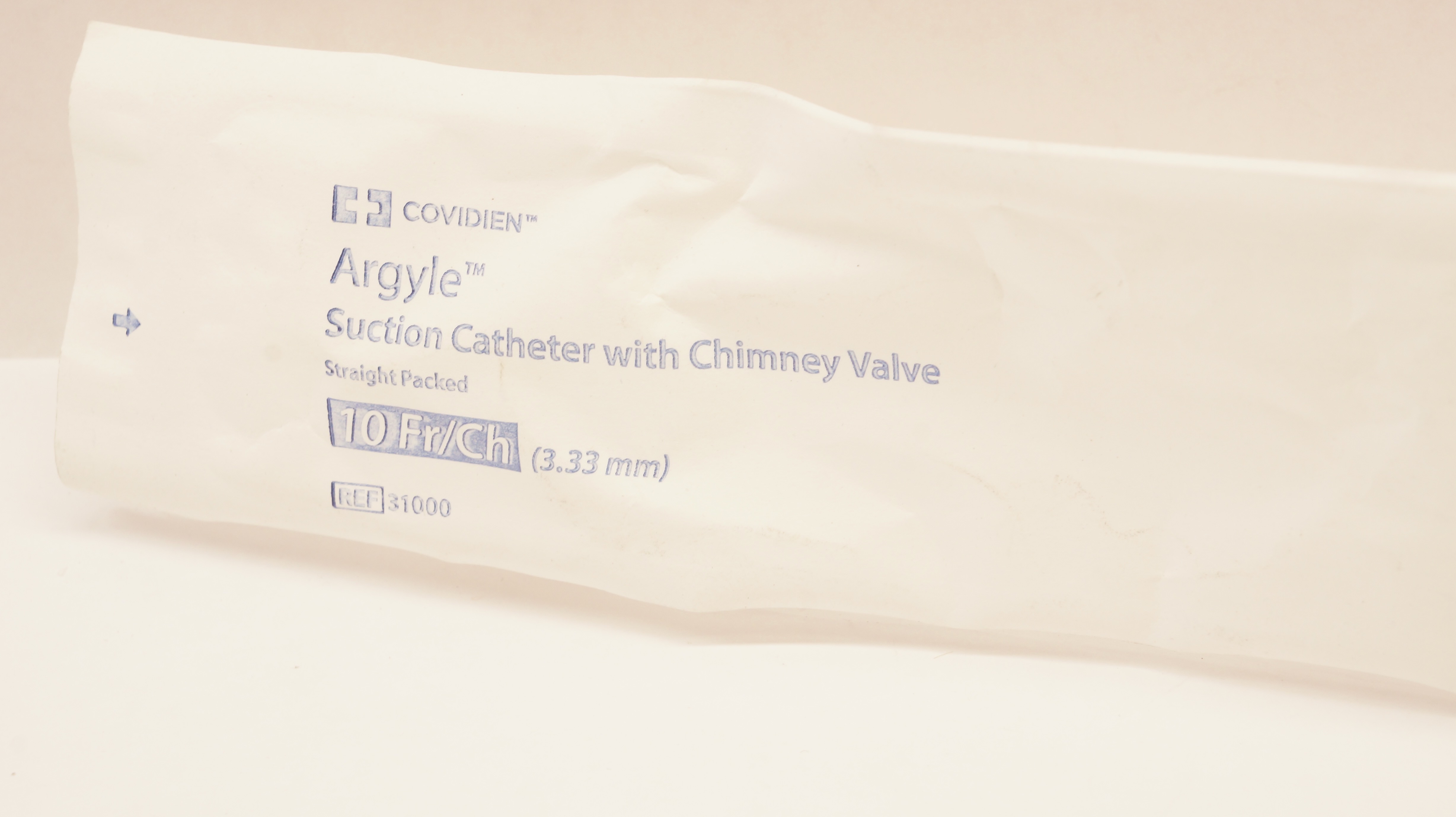 Covidien 31000 Argyle Suction Cath. With Chimney Valve 10Fr/Ch
