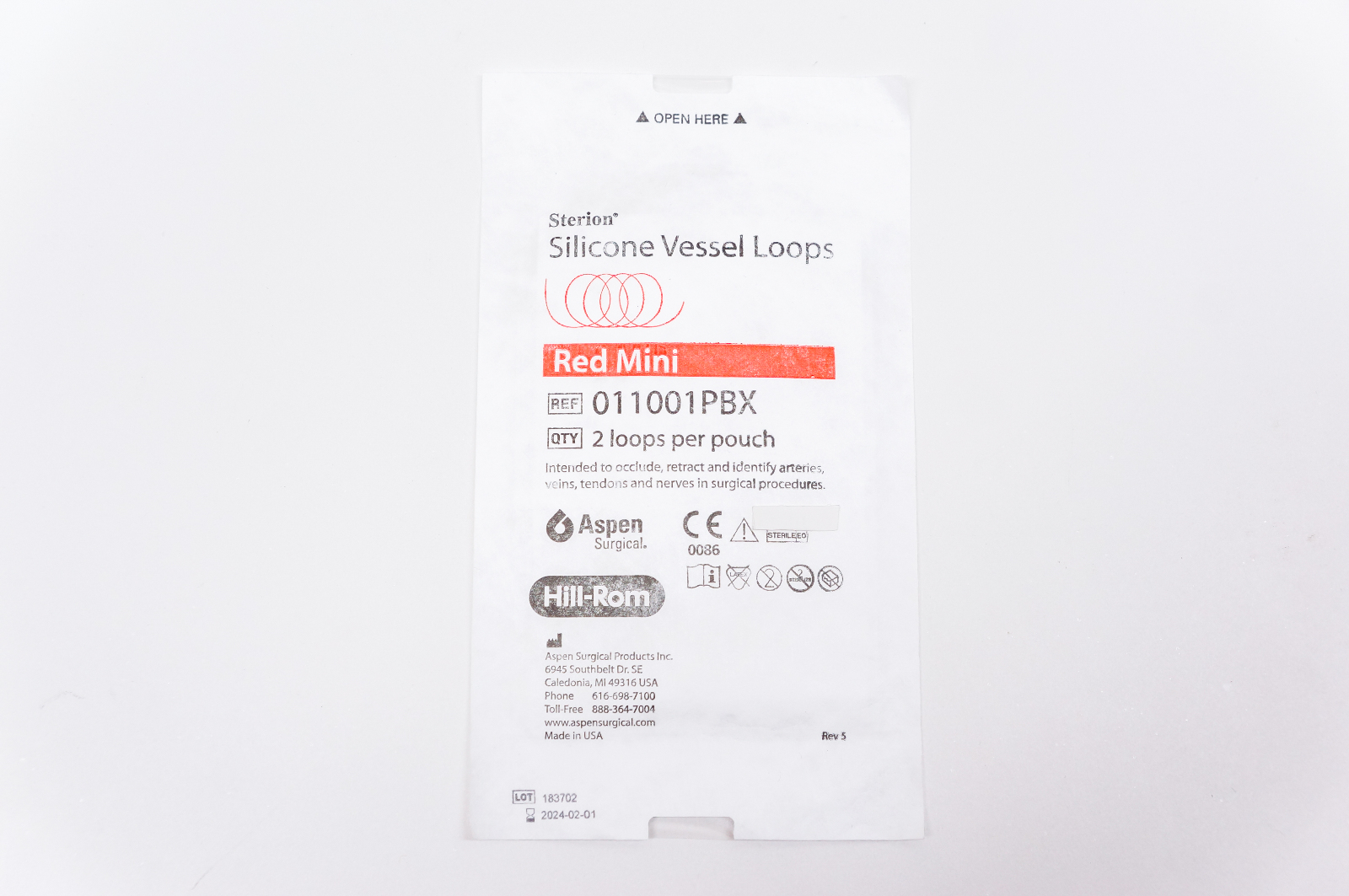 Aspen 011001PBX Sterion Silicone Vessel Loops - Pack of 2
