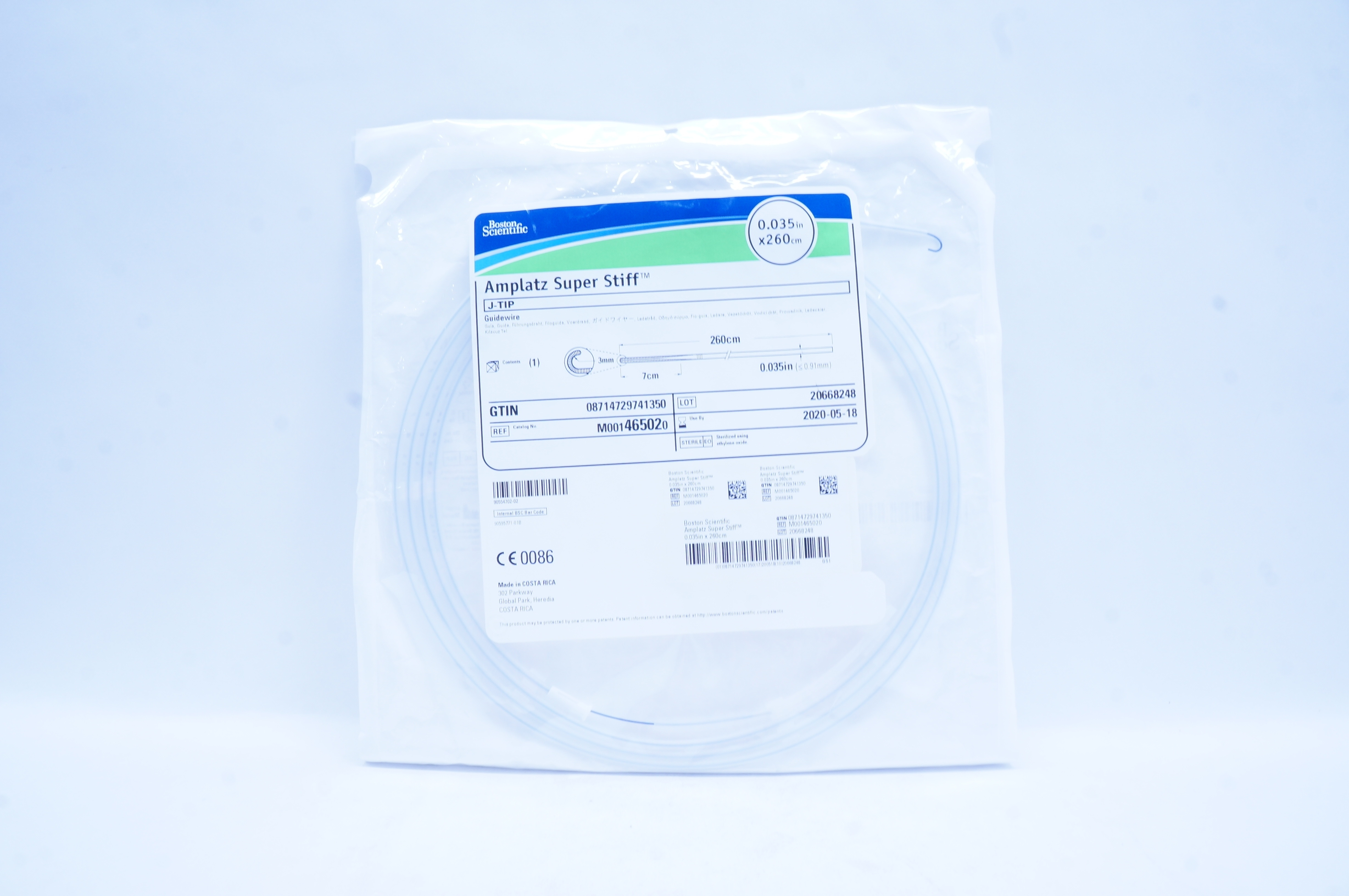 Boston Scientific 46502 Amplatz Super Stiff Guidewire, J-Tip 0.035in x 260cm (x)