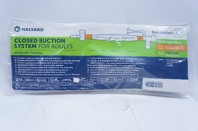 Halyard 2260 Closed Suction System Double Swivel Elbow Endotrachel 5.3mm x 54cm
