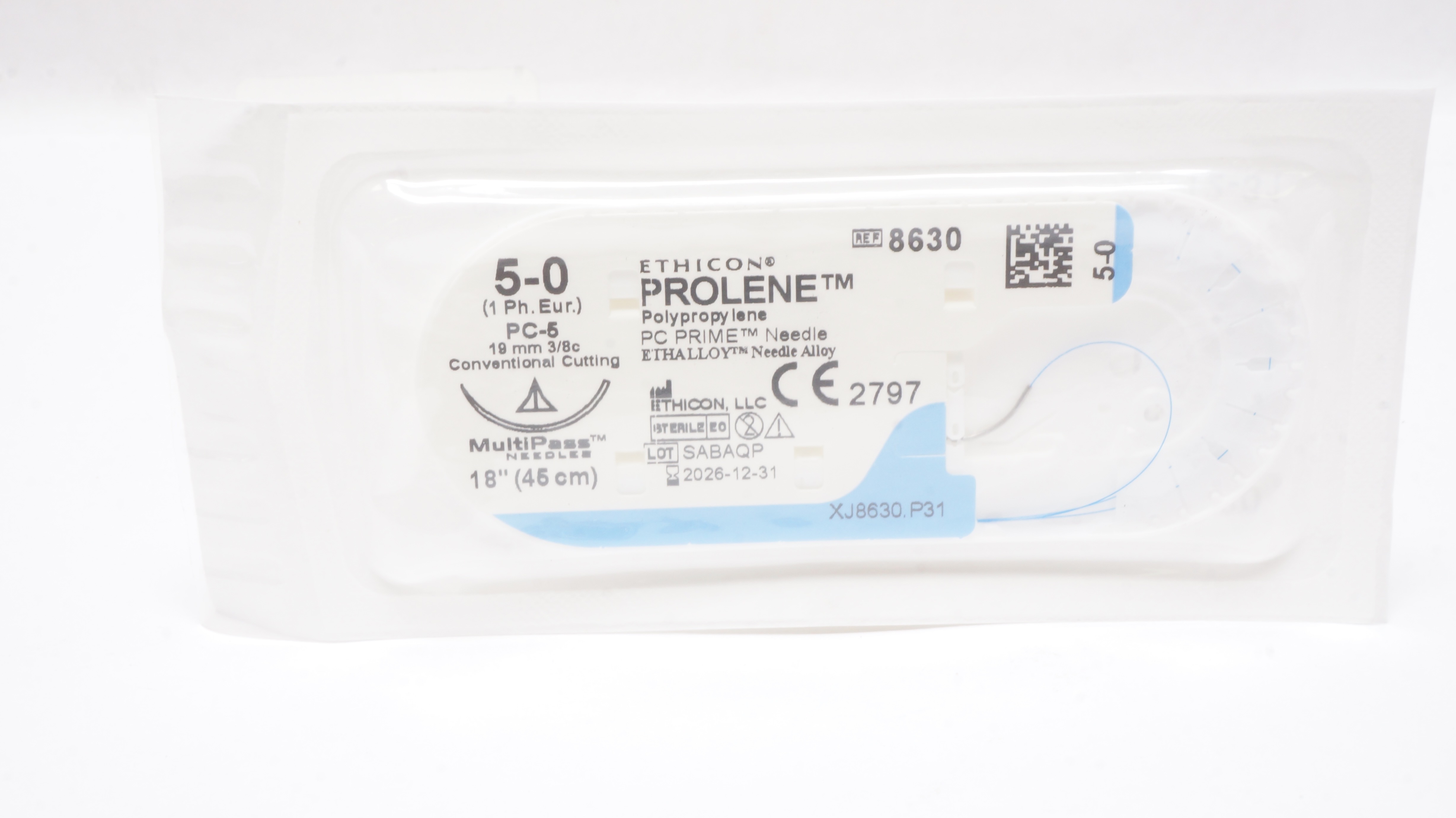 Ethicon 8630 5-0 PROLENE Stre PC-5 19mm 3/8c Conventional Cutting, 18inch