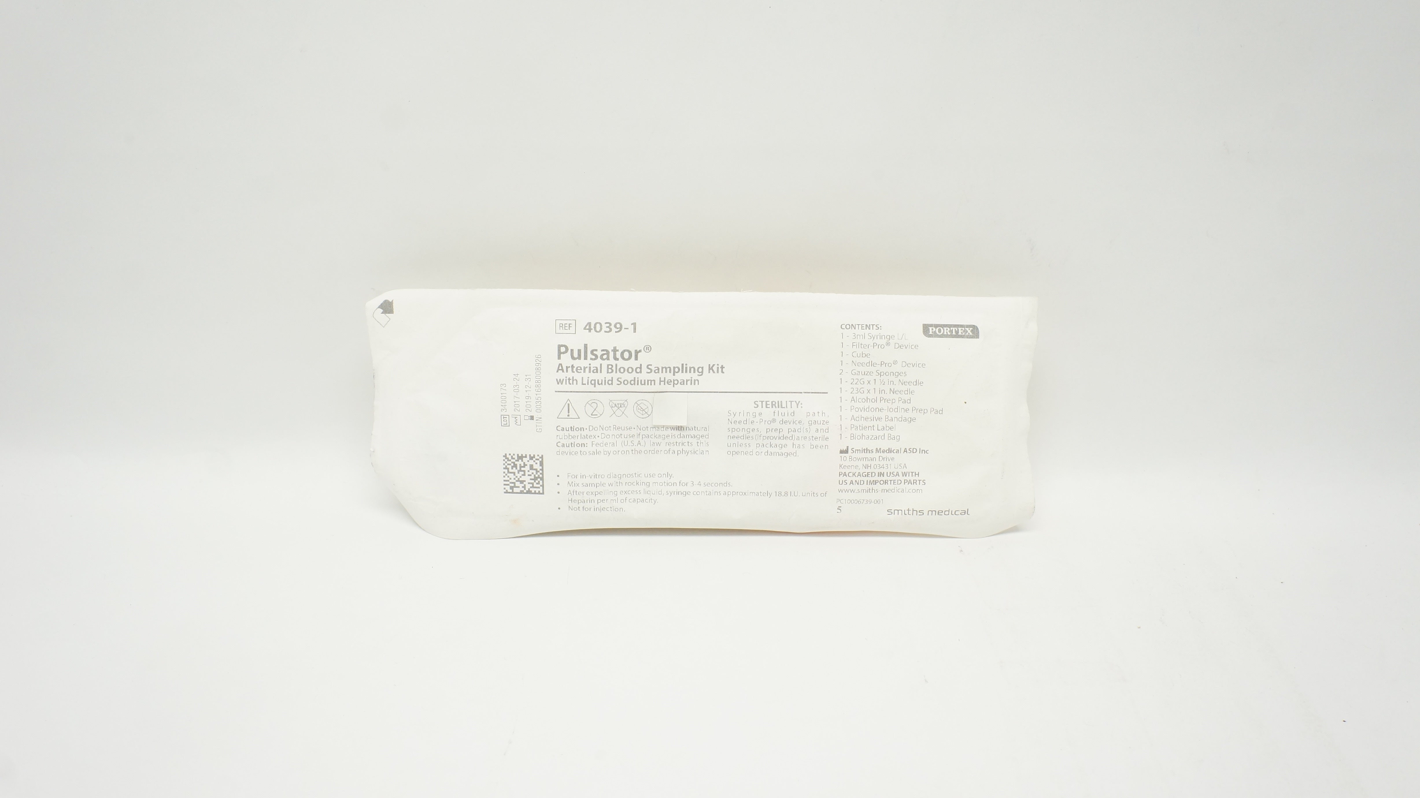 Smiths Medical 4039-1 Portex Pulsator Arterial Blood Sampling Kit (x)