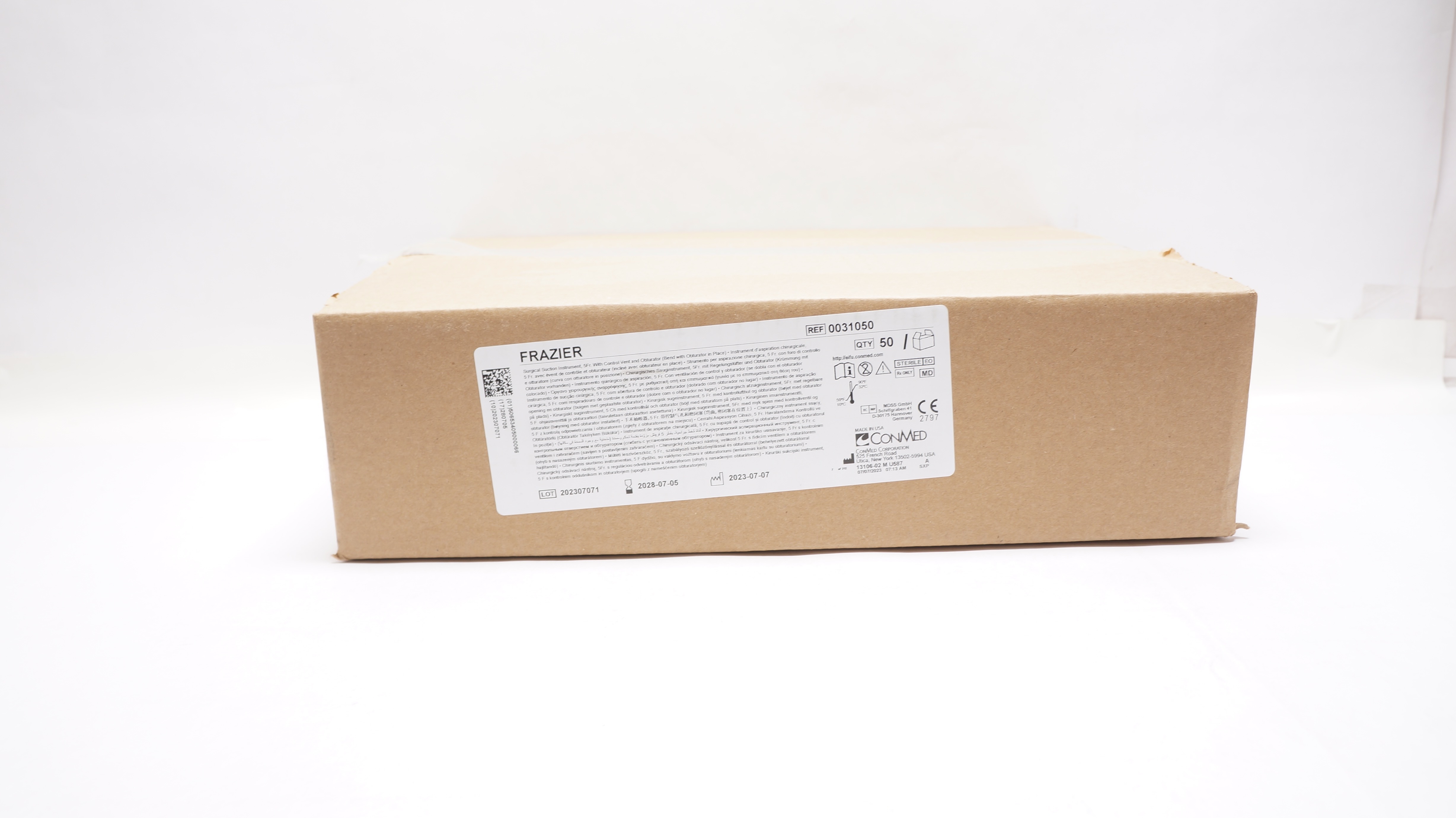 ConMed 0031050 FRAZIER Surgical Suction Instrument, 5Fr. - Case of 50