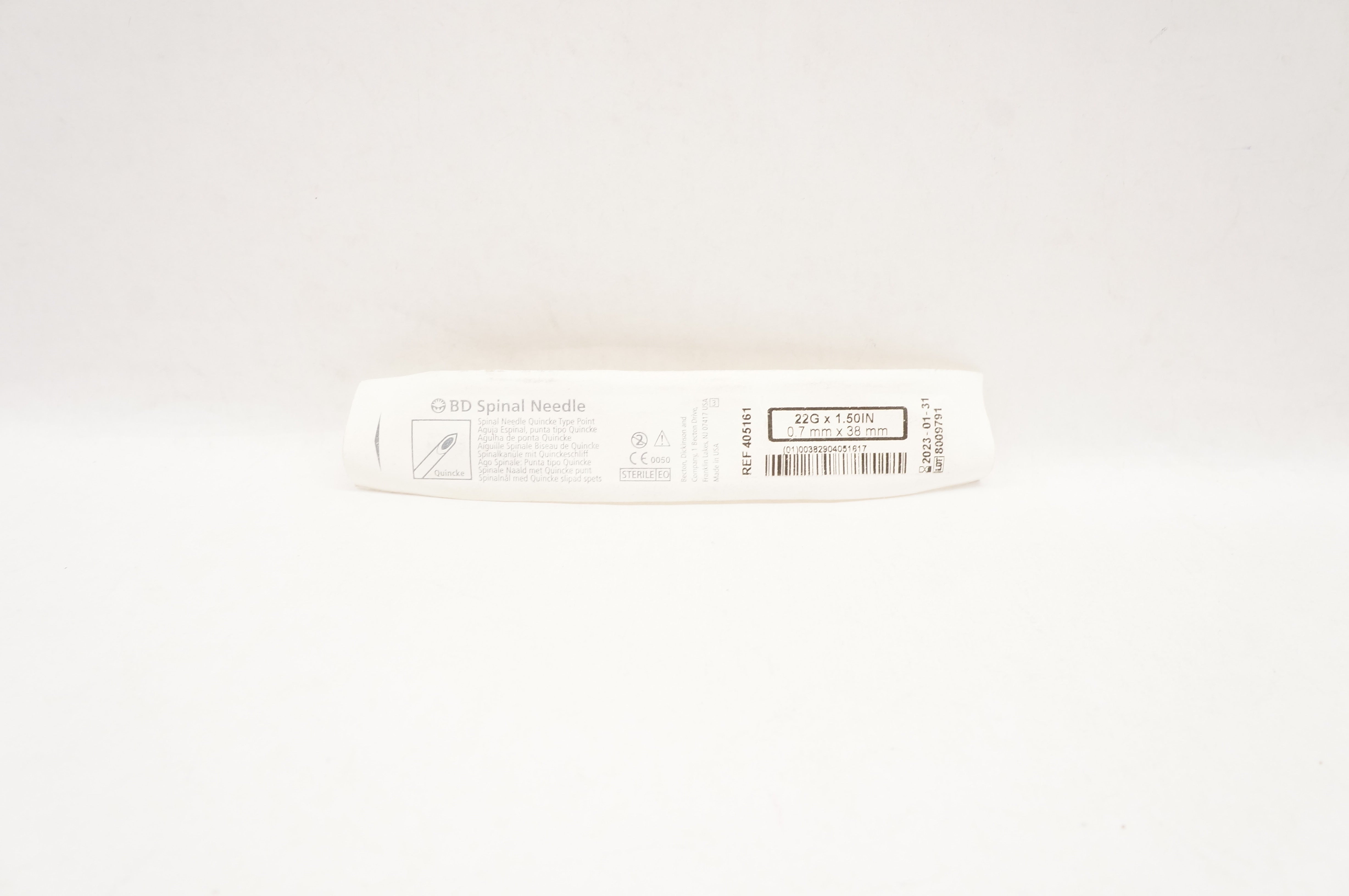 BD 405161 Spinal Ndle Quincke Type Point 22GA x 1.50inch