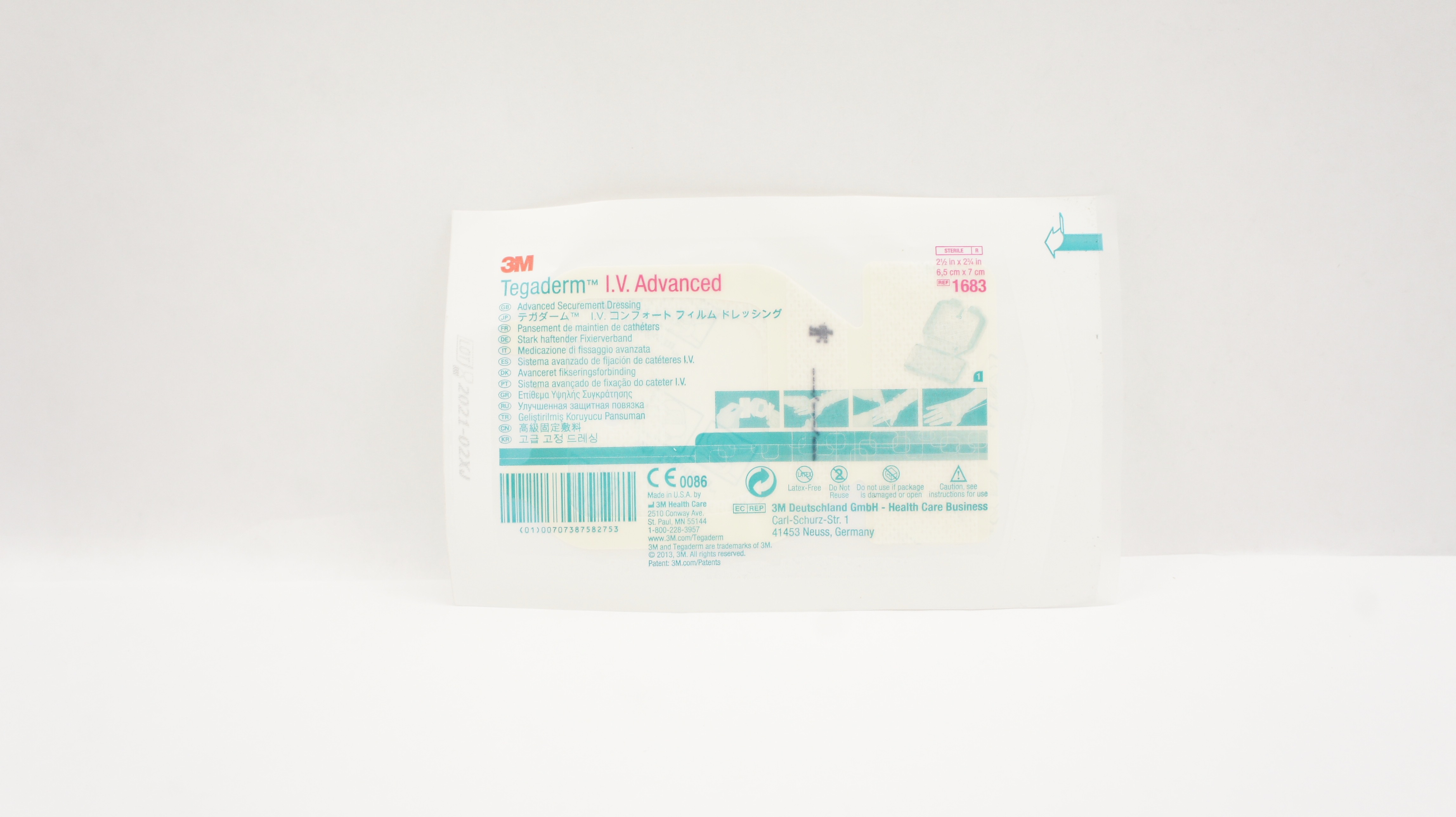 3M 1683 Tegaderm I.V. Advanced Securement Dressing 2-1/2inch x 2-3/4 inch (x)