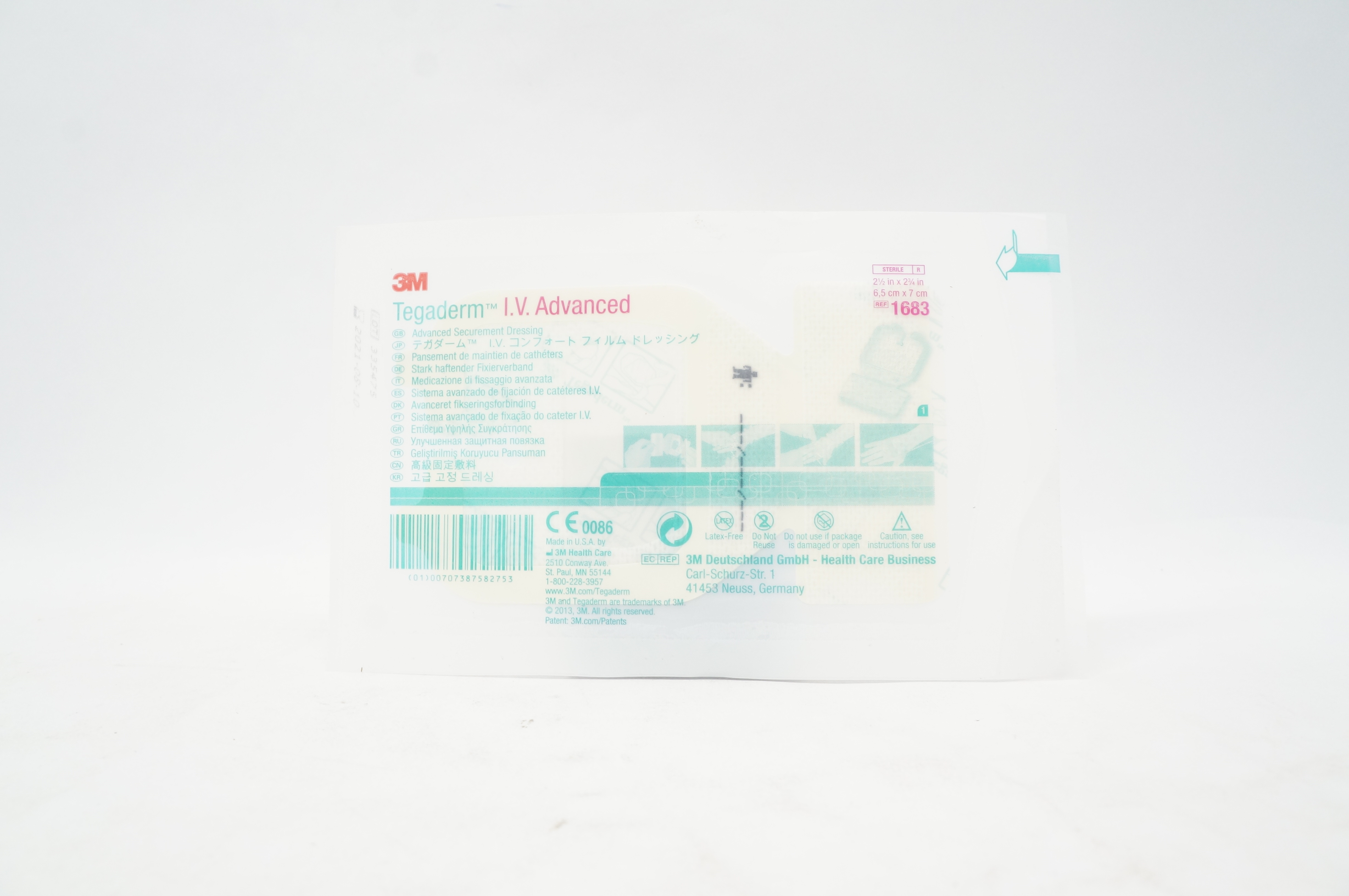 3M 1683 Tegaderm IV Advanced Securement Dressing 2-1/2inch x 2-3/4inch (x)