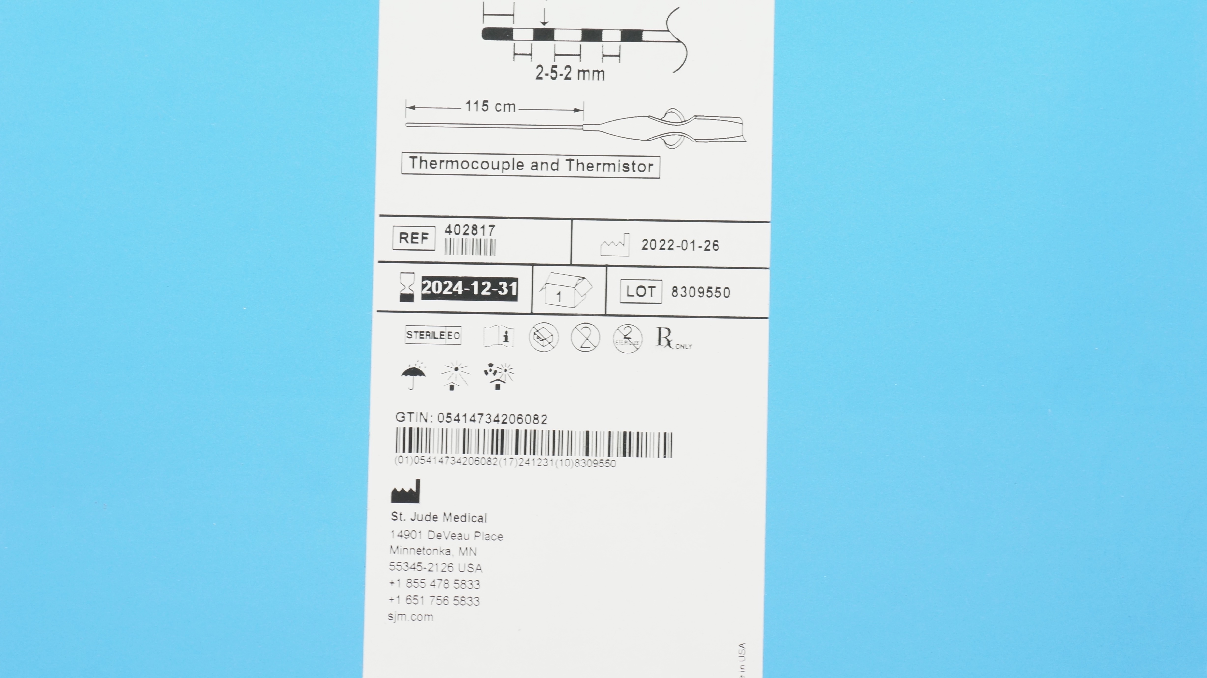 St. Jude Medical 402817 Safire Bi-Directional Ablation Cath. 7F x 115cm