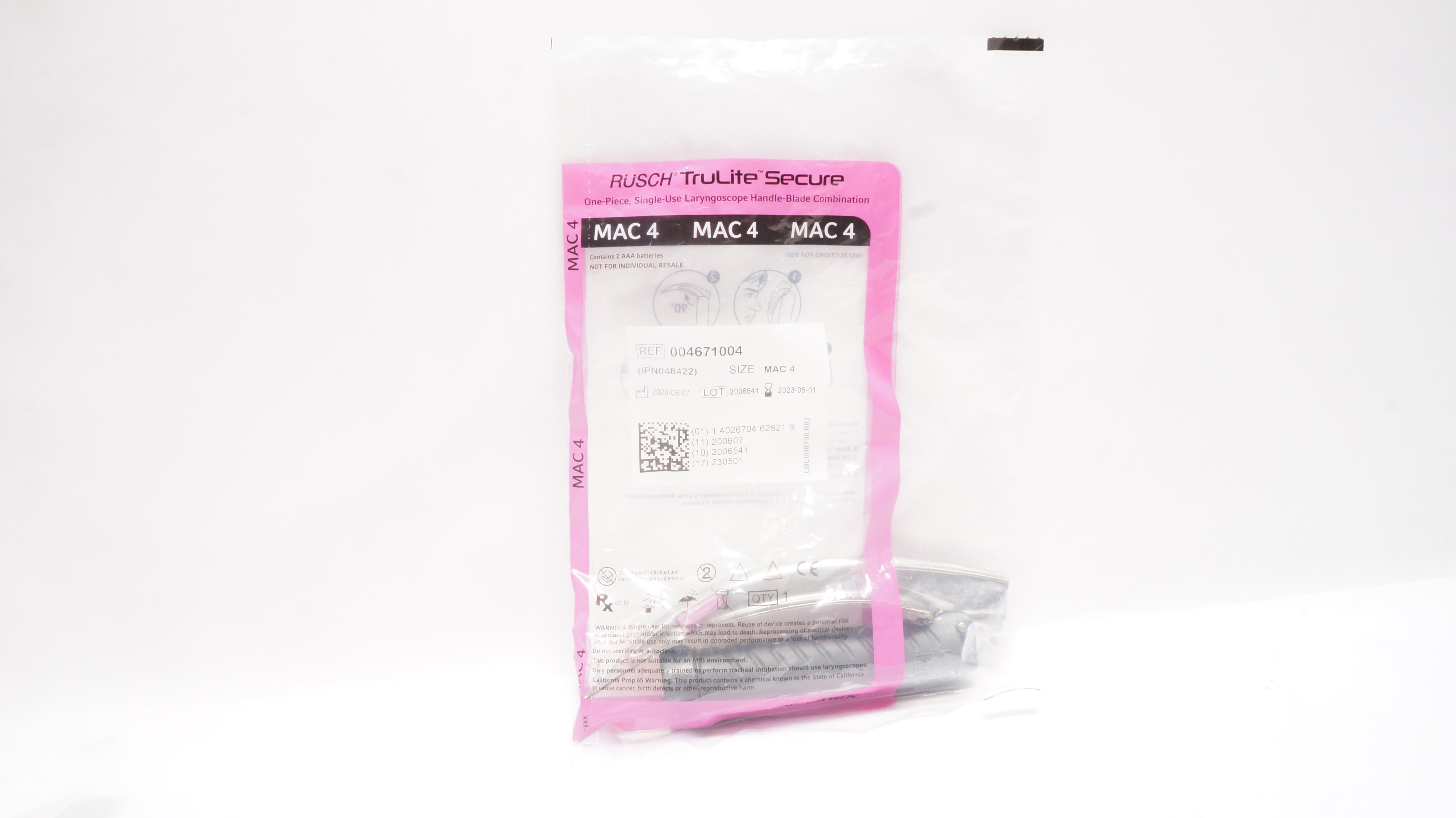 Teleflex 004671004 TruLite Secure Laryngoscope Handle-Blade Combination MAC 4(x)