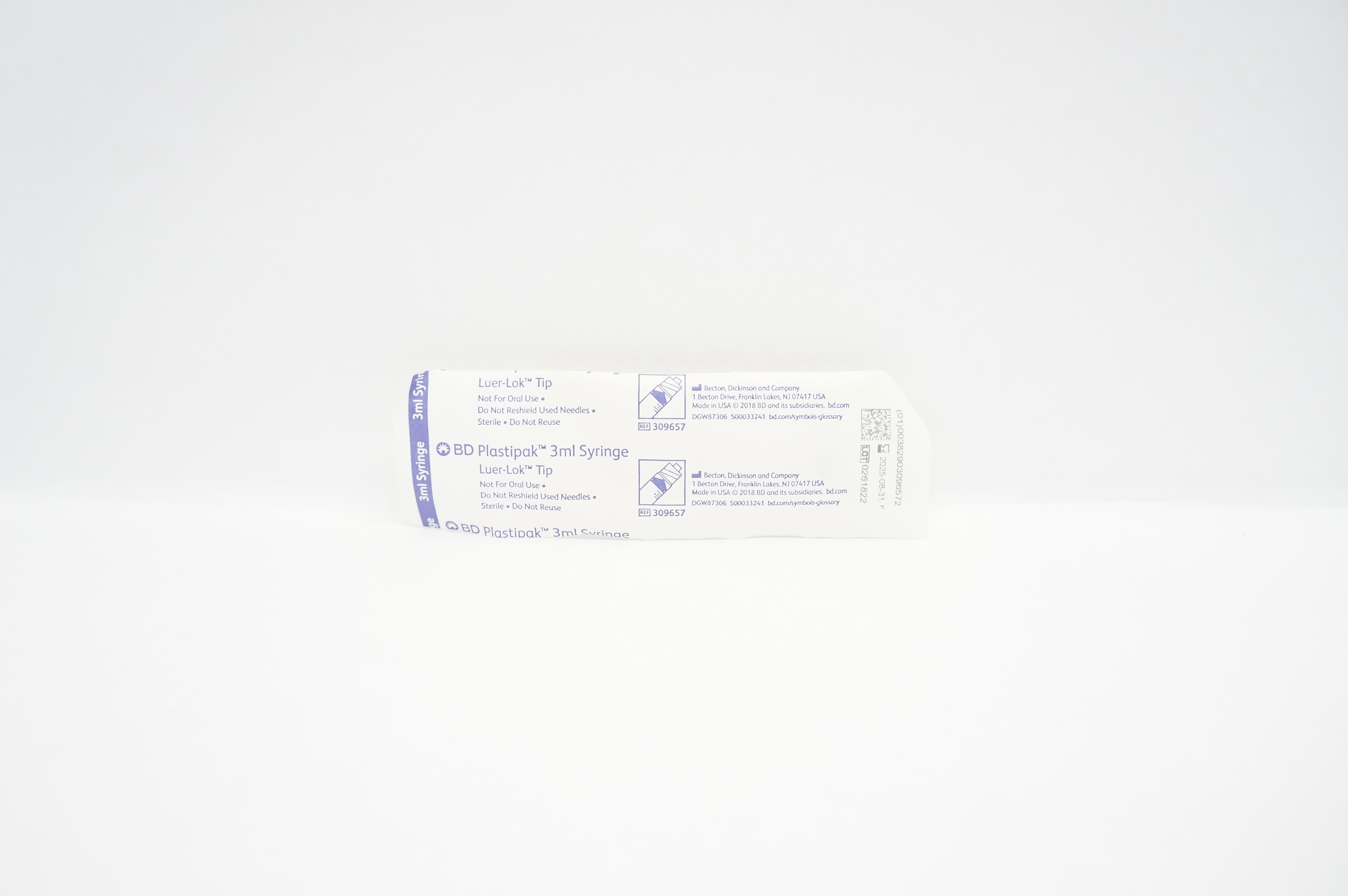 BD 309657 Luer-Lok Tip Syringe 3mL