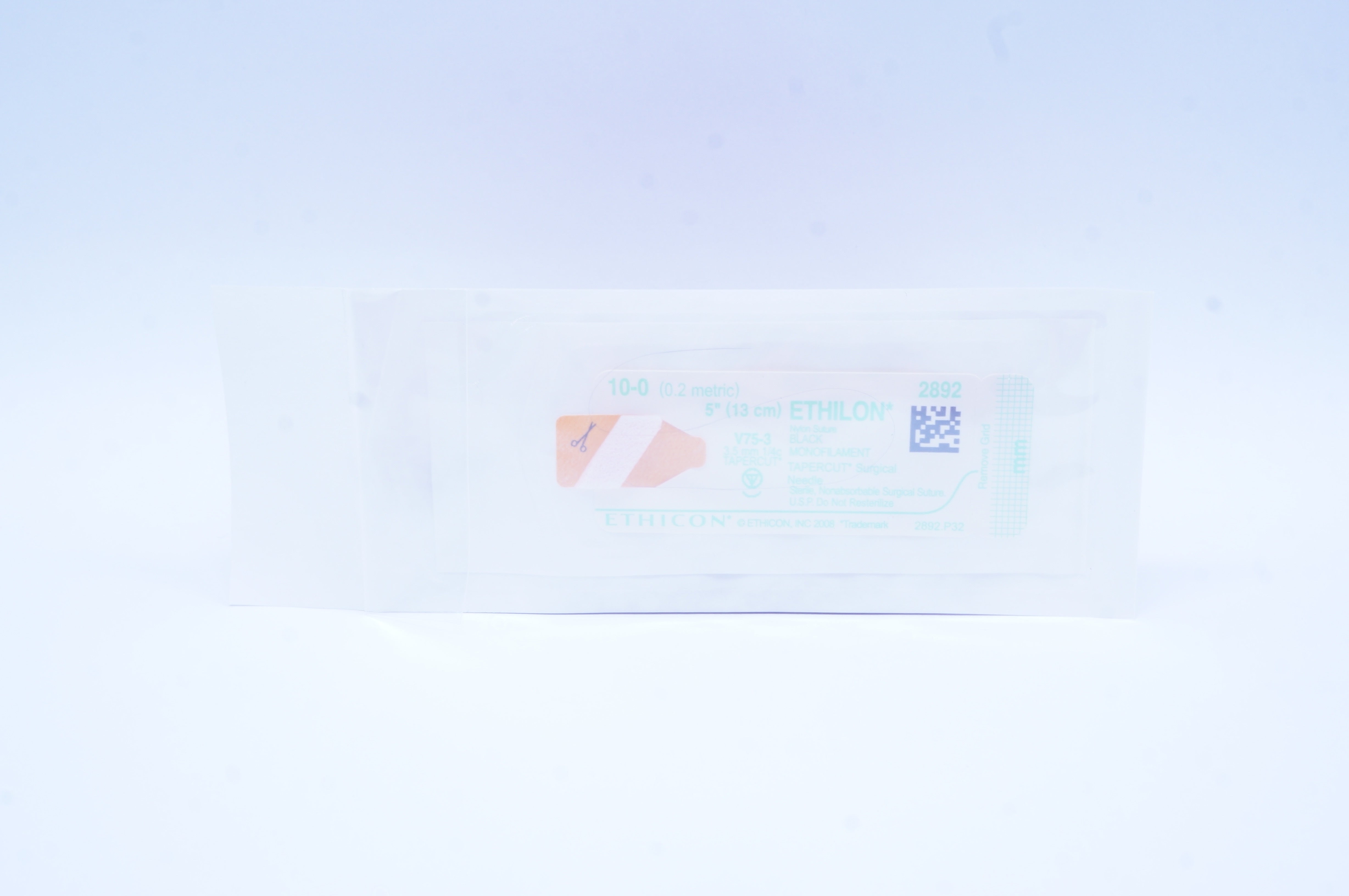 Ethicon 2892 10-0 Ethilon, Nylon Stre, V75-3 3.5mm 1/4c Tapercut, 5inch (x)