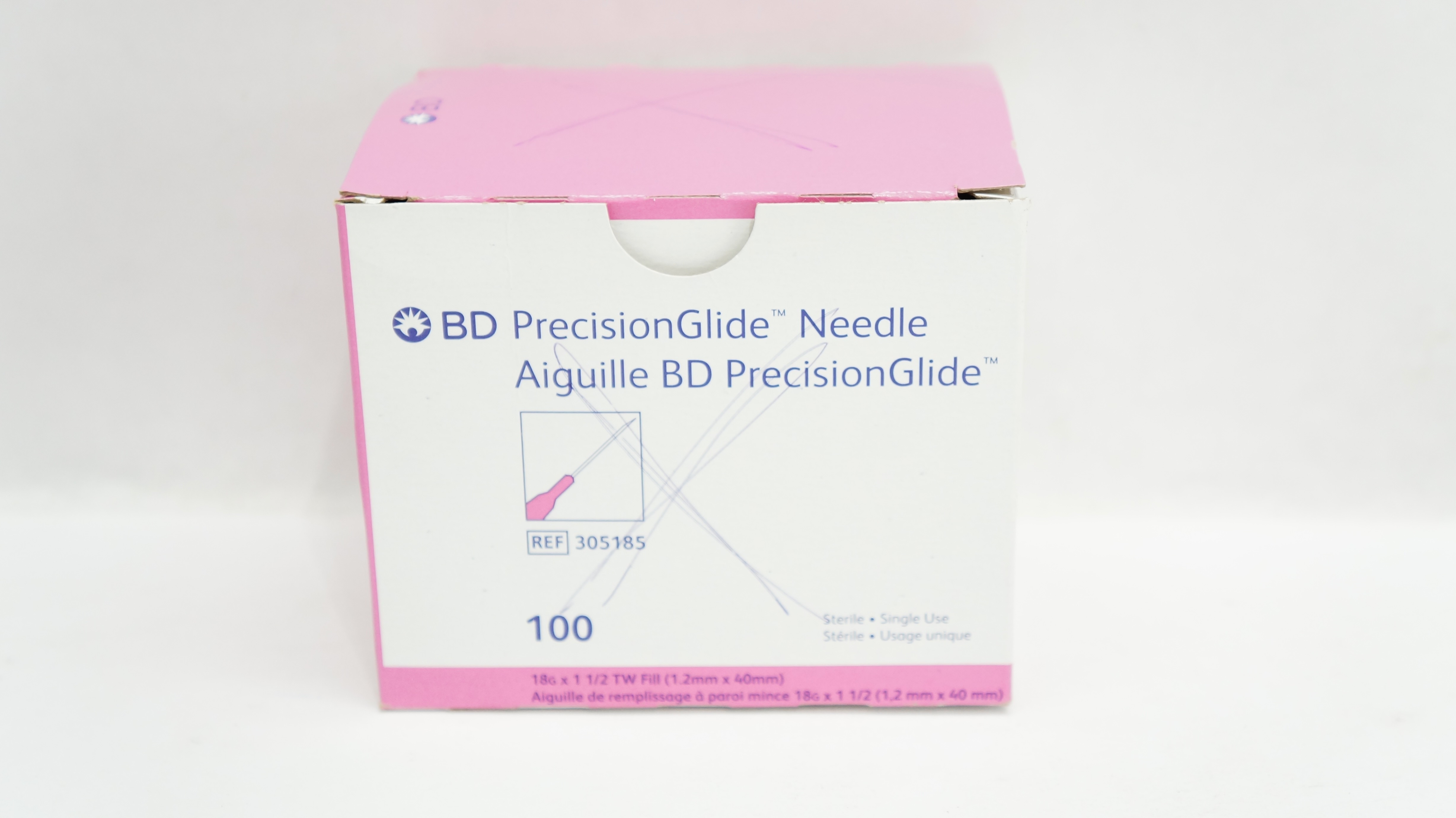 BD 305185 PrecisionGlide Ndle 18G x 1-1/2TW Fill - Box of 17