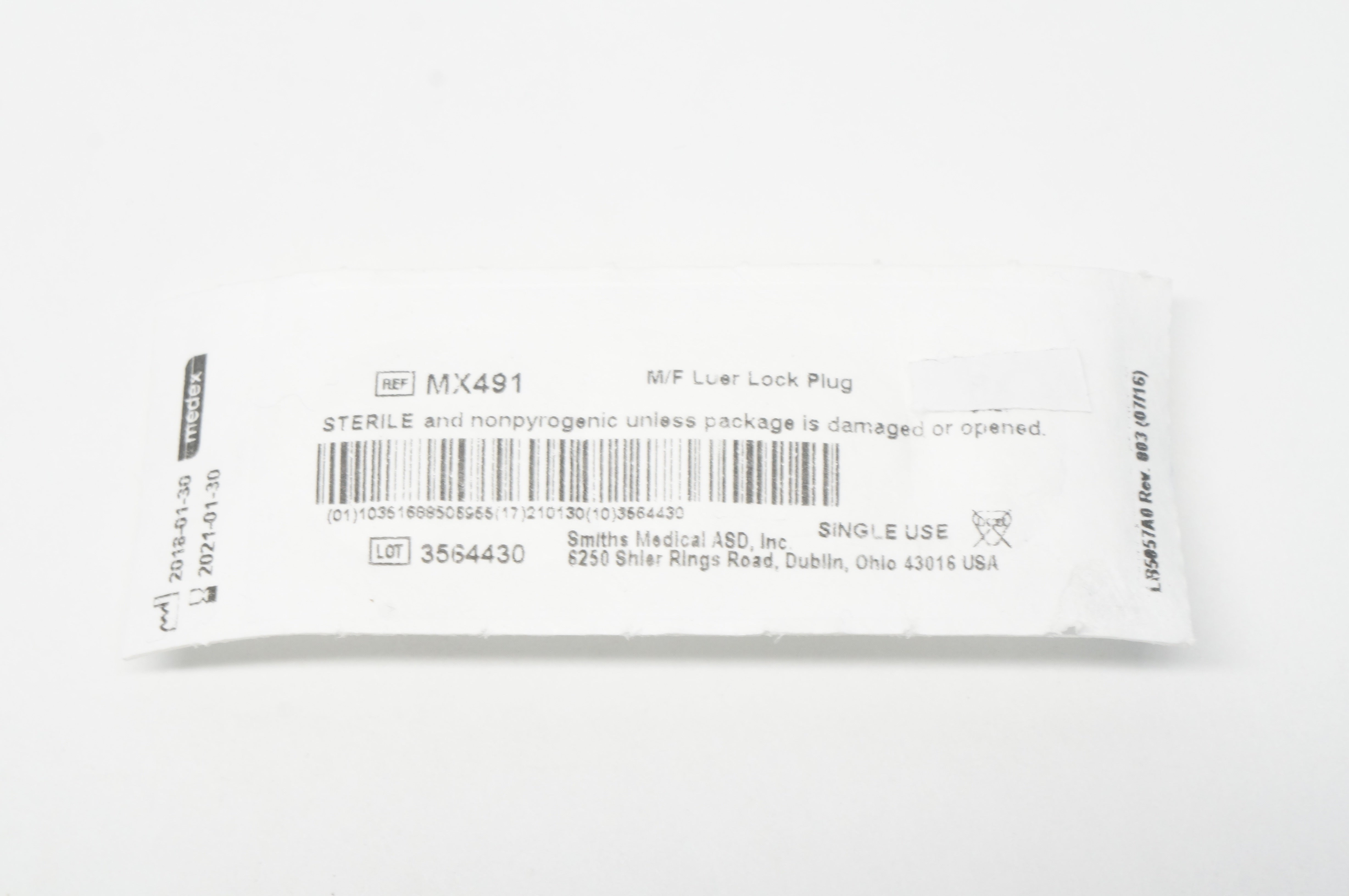 Smiths Medical MX491 Medex M/F Luer Lock Plug (x)