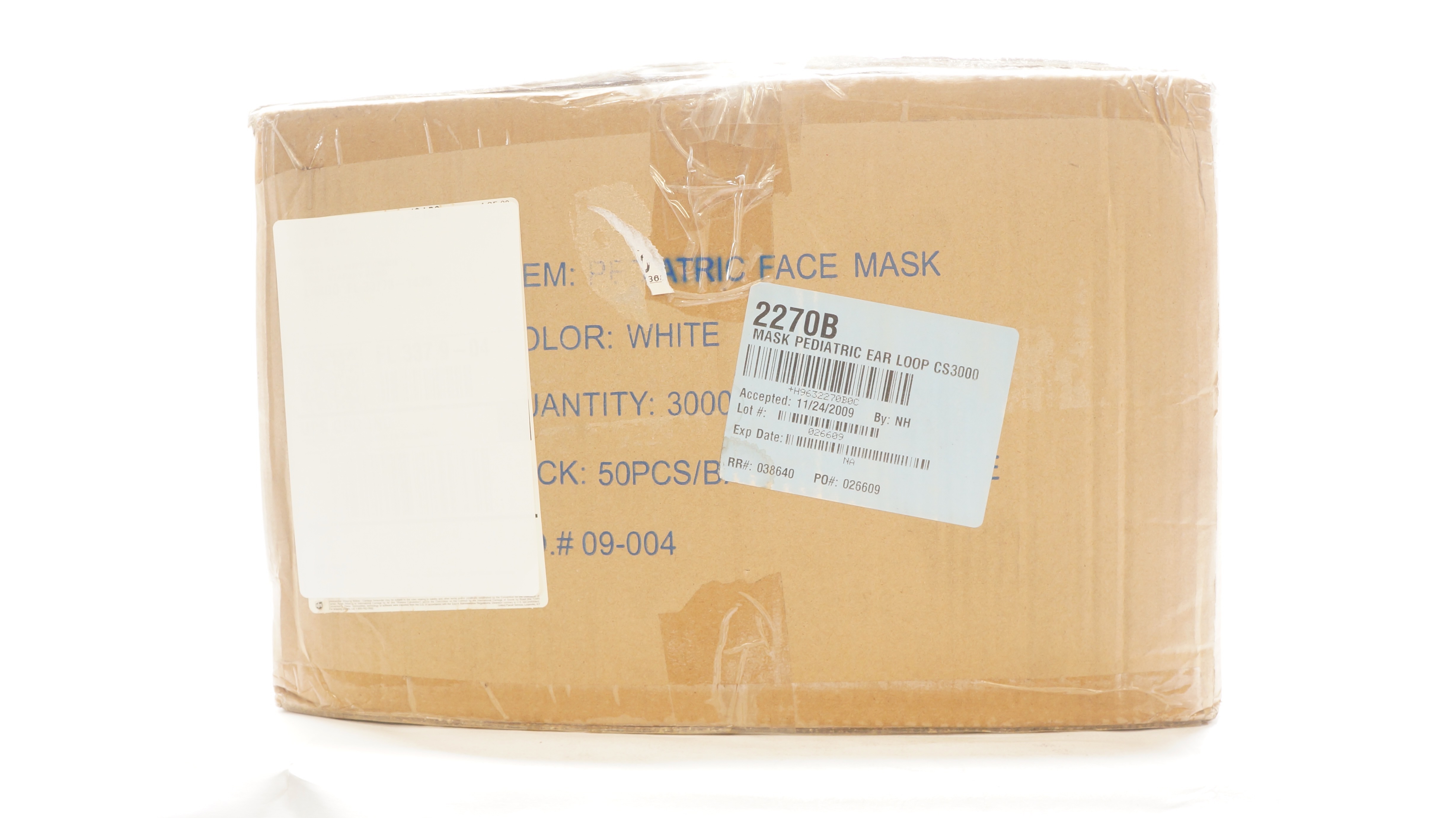 09-004 Pediatric Face Mask White - Case of 3000