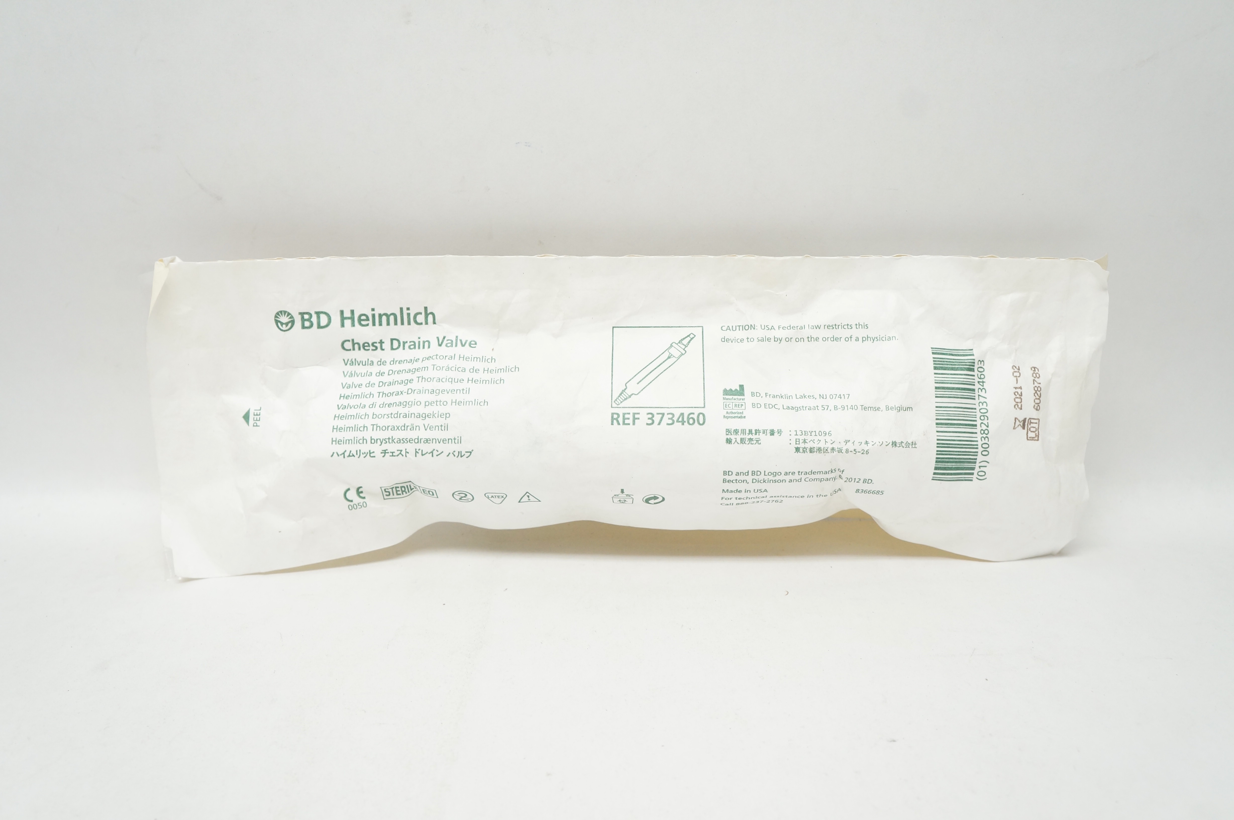 BD 373460 Heimlich Chest Drain Valve (x)