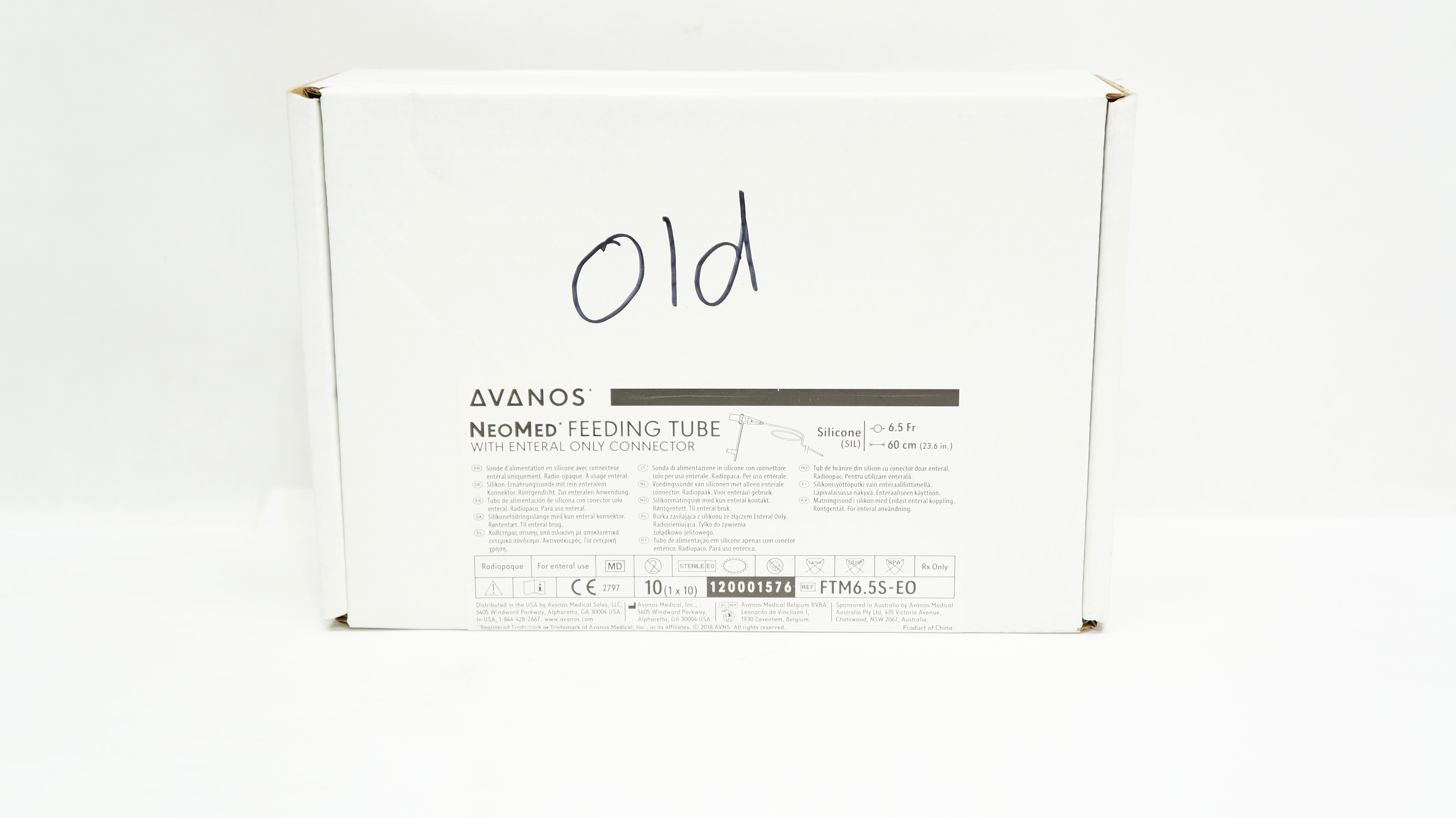 Avanos FTM6.5S-EO NeoMed FeedingTube w/Connector 6.5.0Fr. x 23.6inch - Box of 10