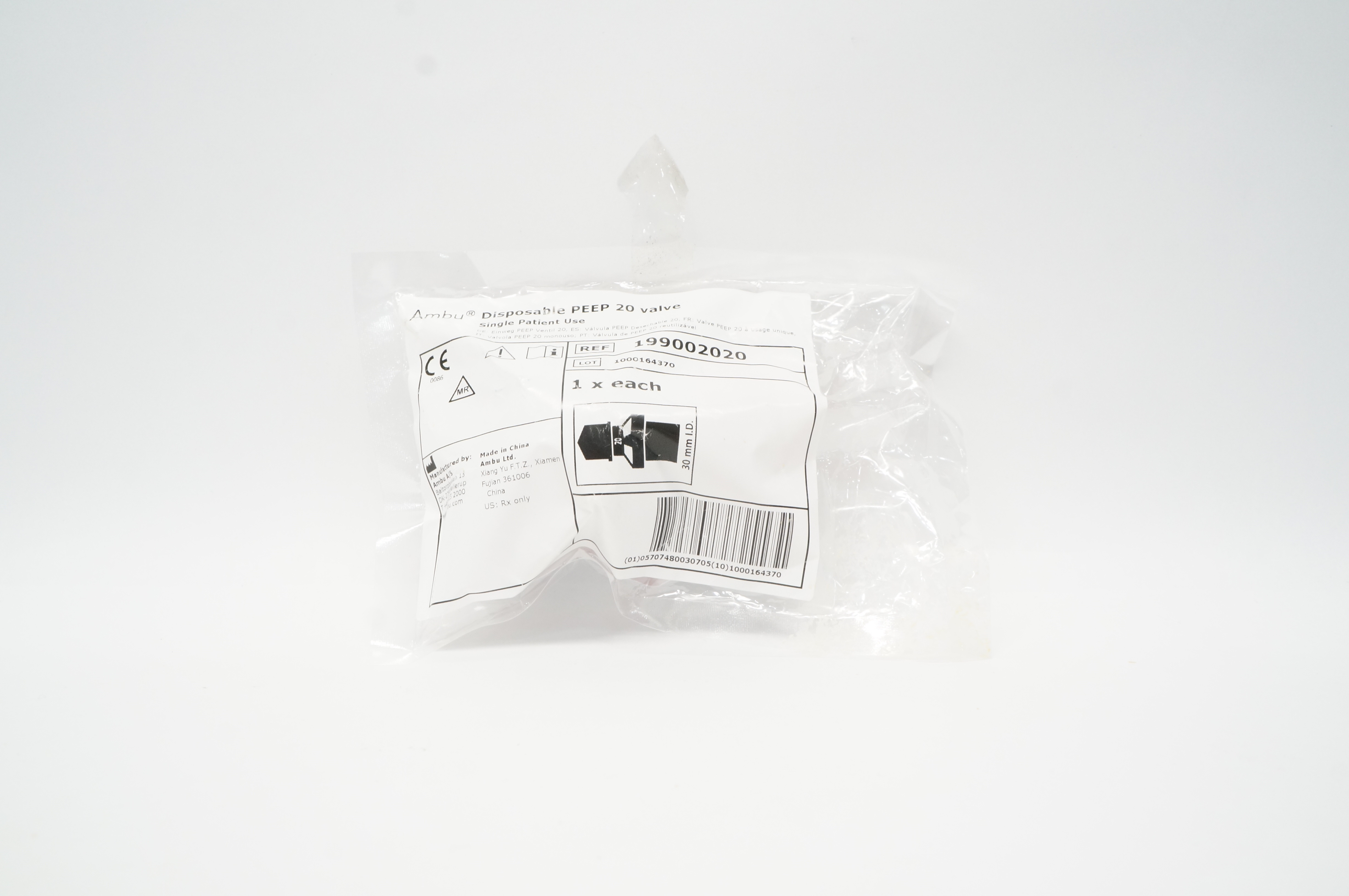 Ambu 199002020 Respiratory Care Disposable PEEP 20 valve 30mm I.D.