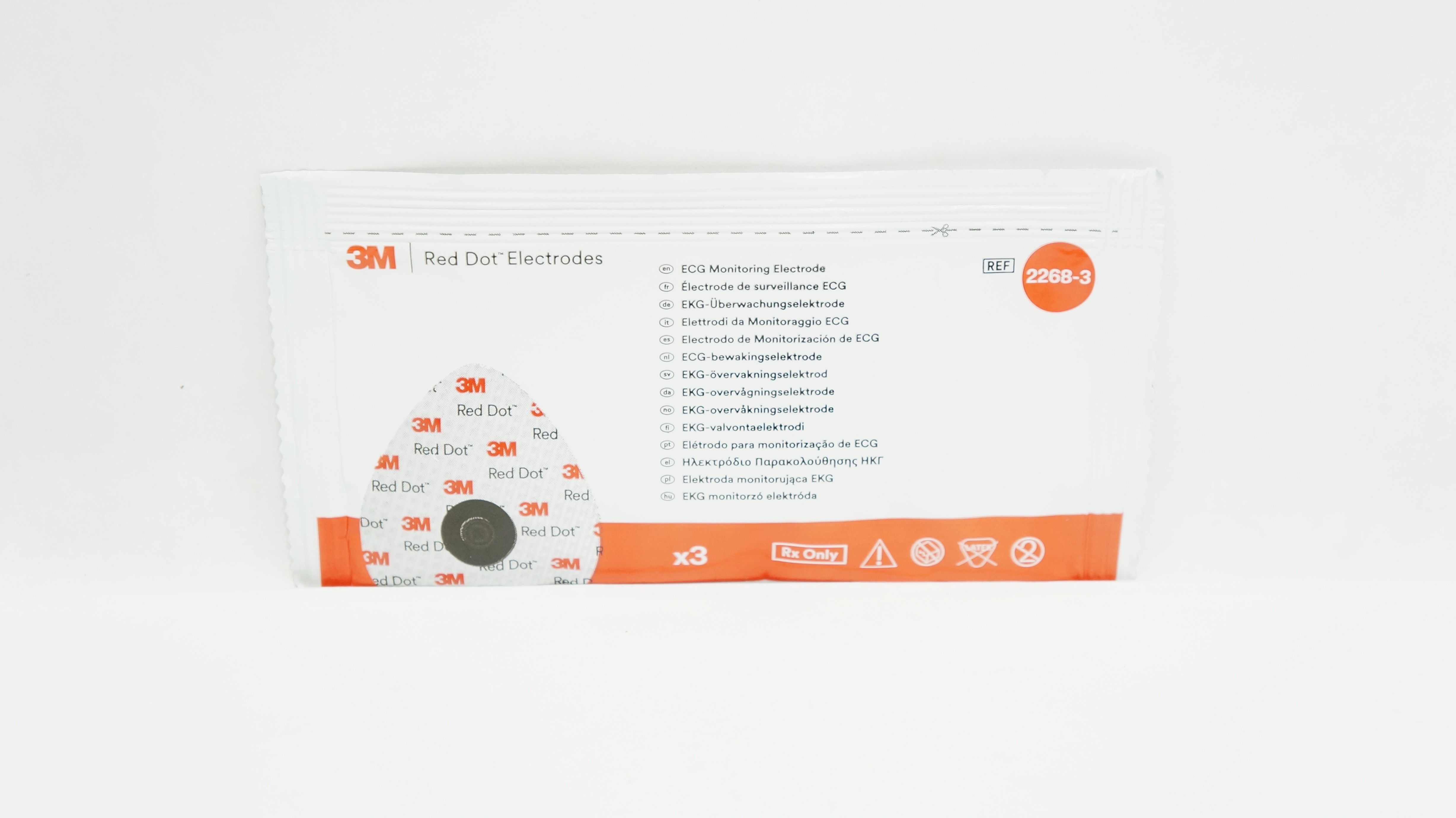 3M 2268-3 Red Dot ECG Monitoring Electrode (x) - Pack of 3