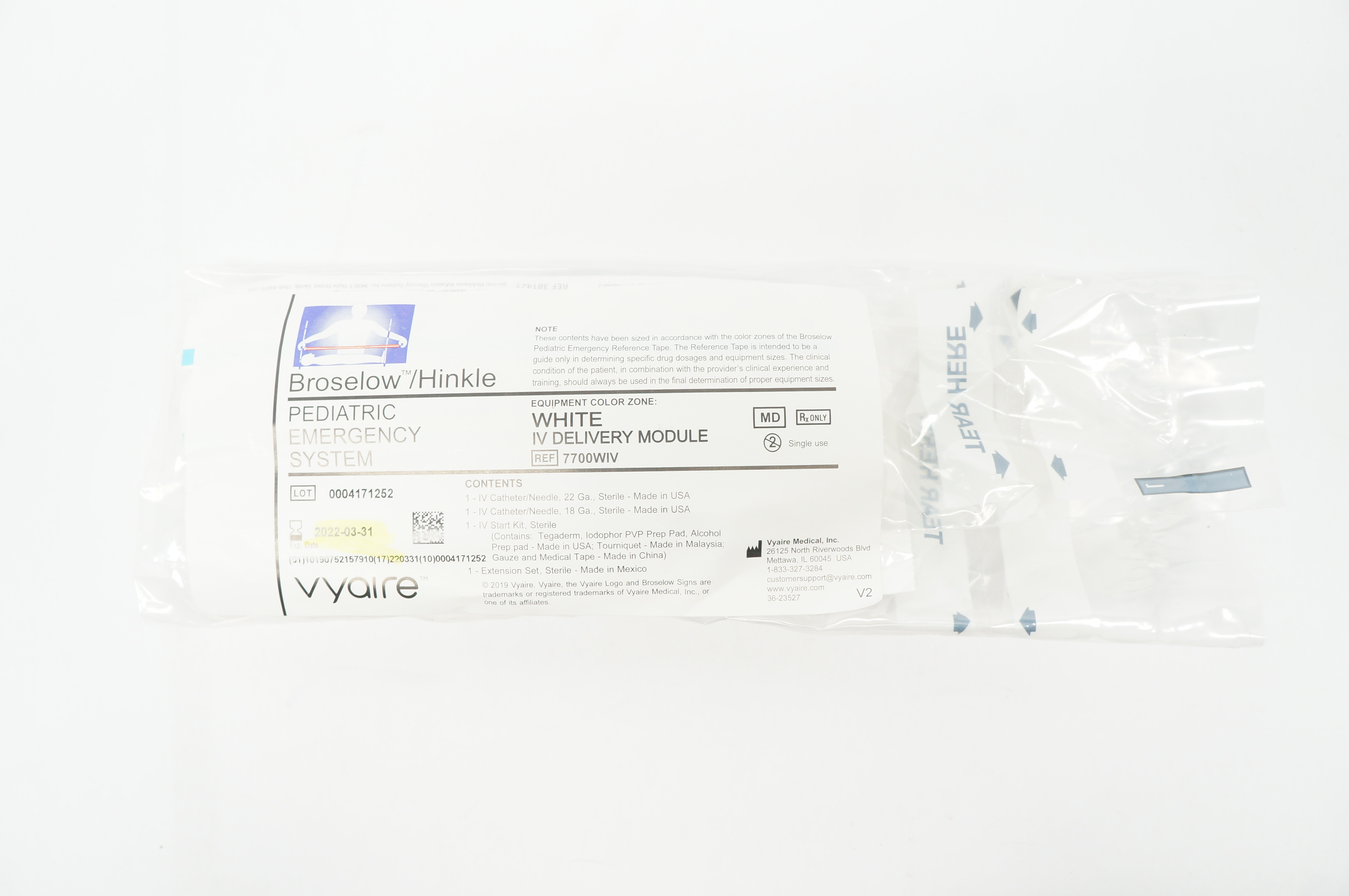 Vyaire 7700WIV Broselow Hinkle Pediatric Emergency System White (x)