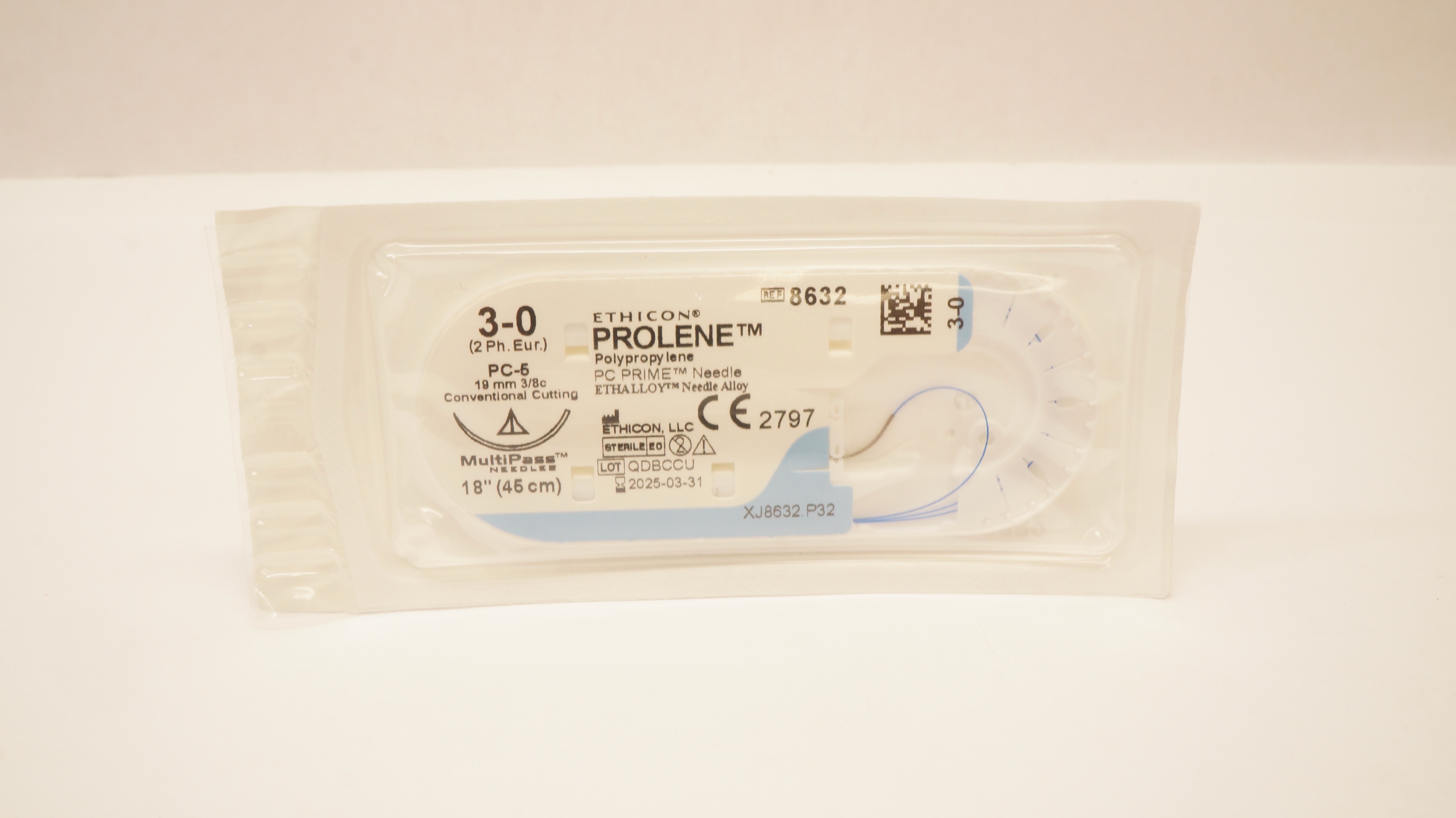 Ethicon 8632 3-0 PROLENE PC-5 19mm 3/8c Convertional Cutting, 18inch
