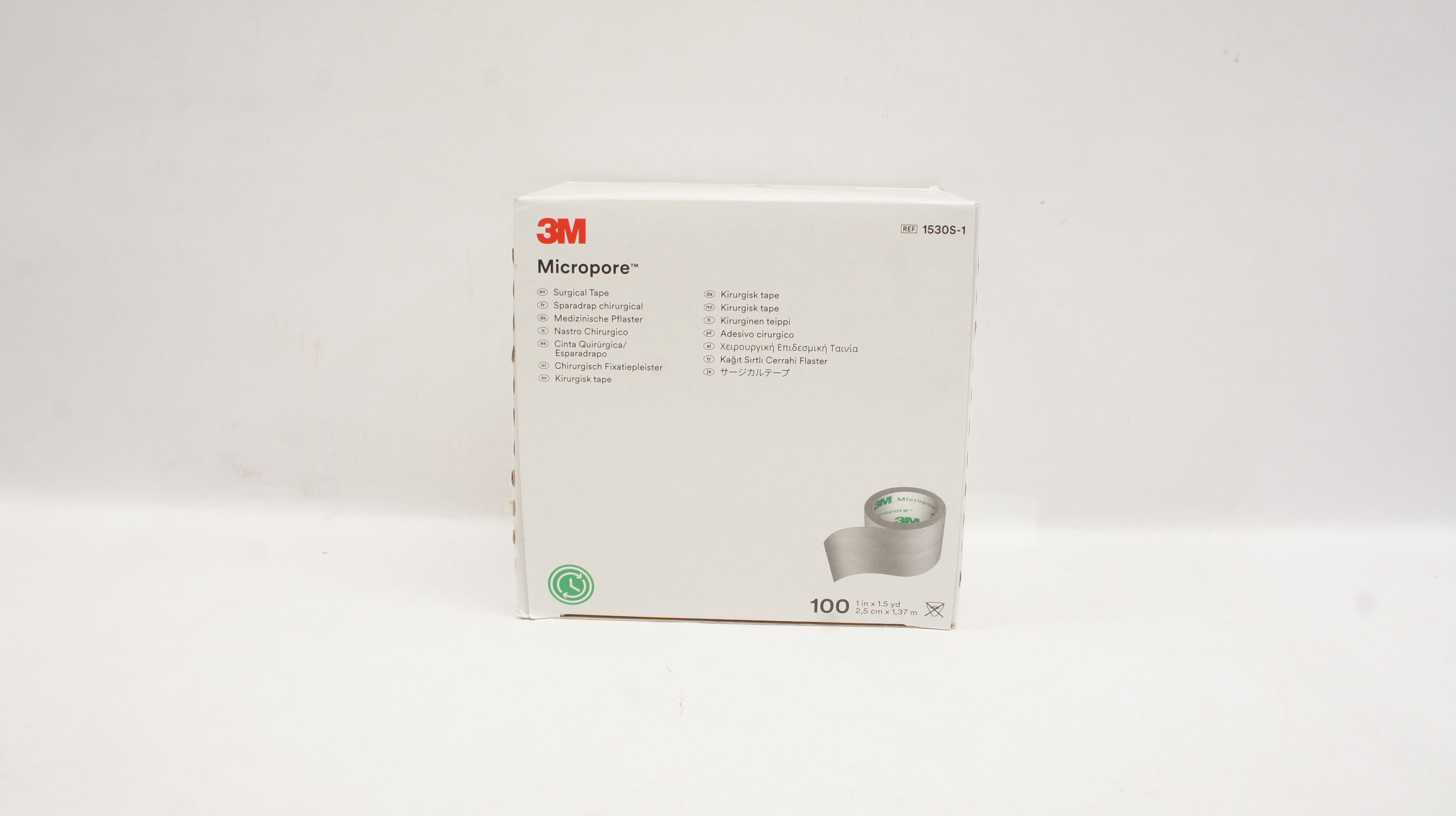 3M 1530S-1 Micropore Rolls Surgical Tape 1inch x 1.5yd. - Box of 100