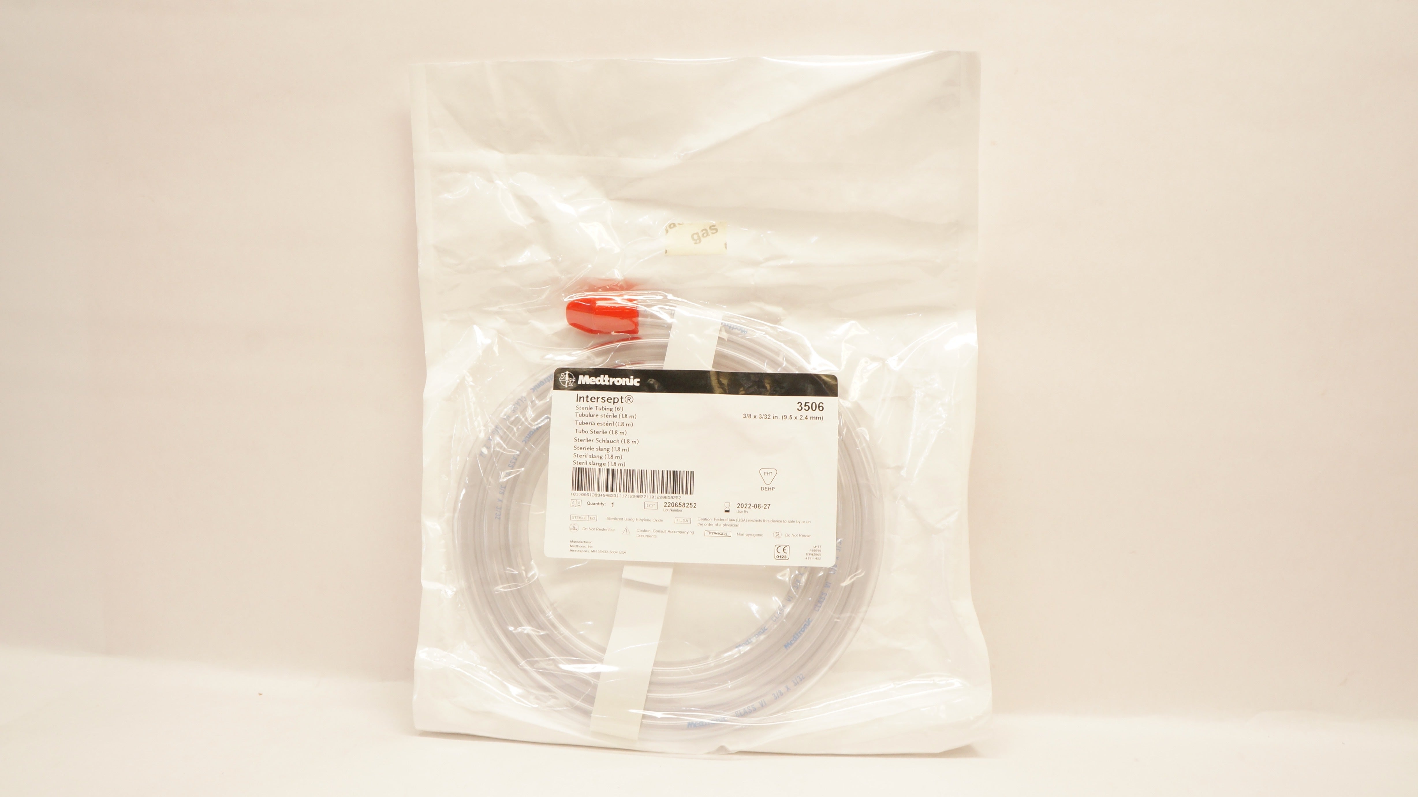 Medtronic 3606 Intersept Sterile Tubing 6Ft. 1/2 x 3/32inch (x)
