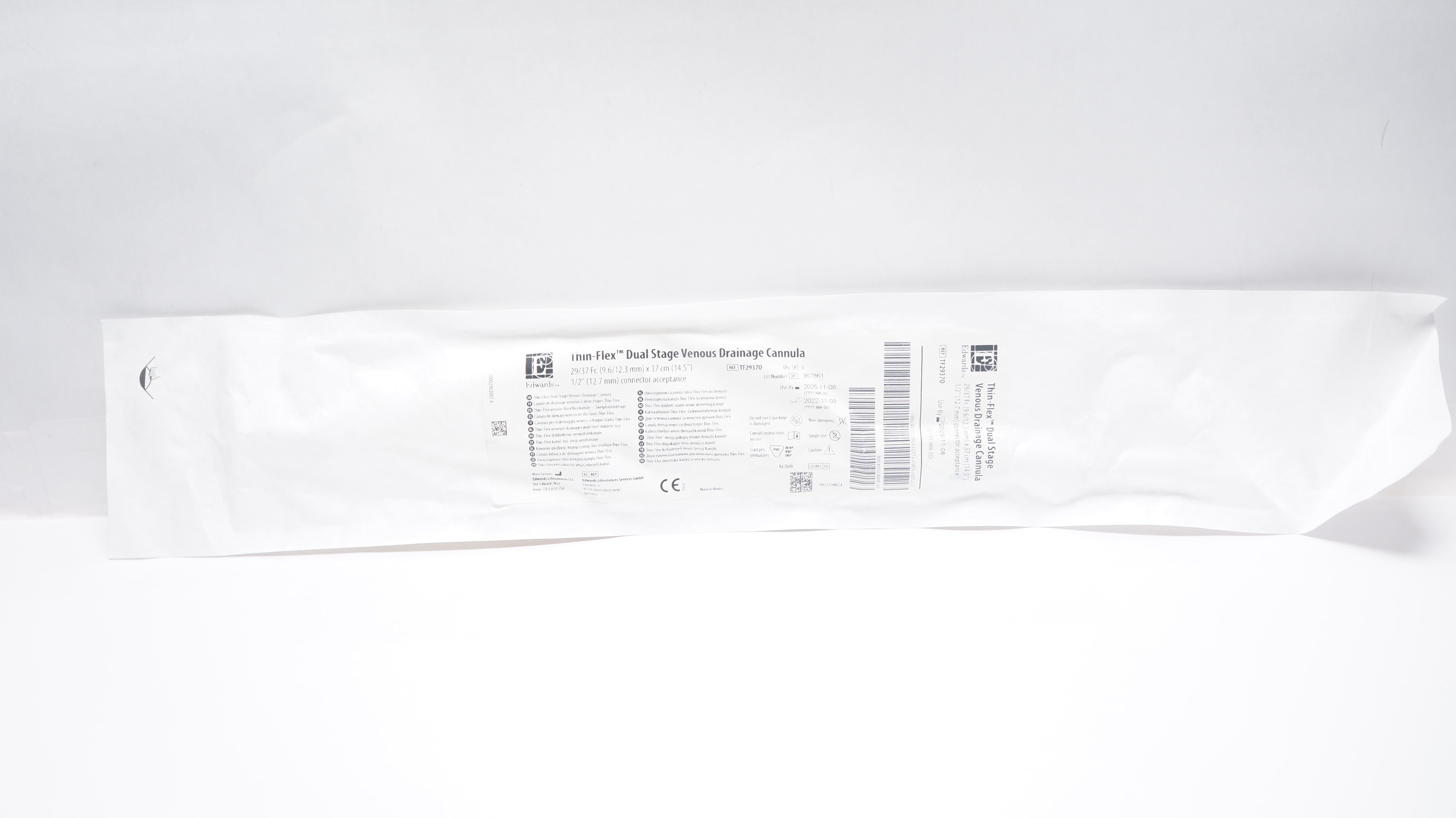 Edwards Lifesciences TF293702A AViD Venous Drainage Cannula 29/37Frx14.5inch