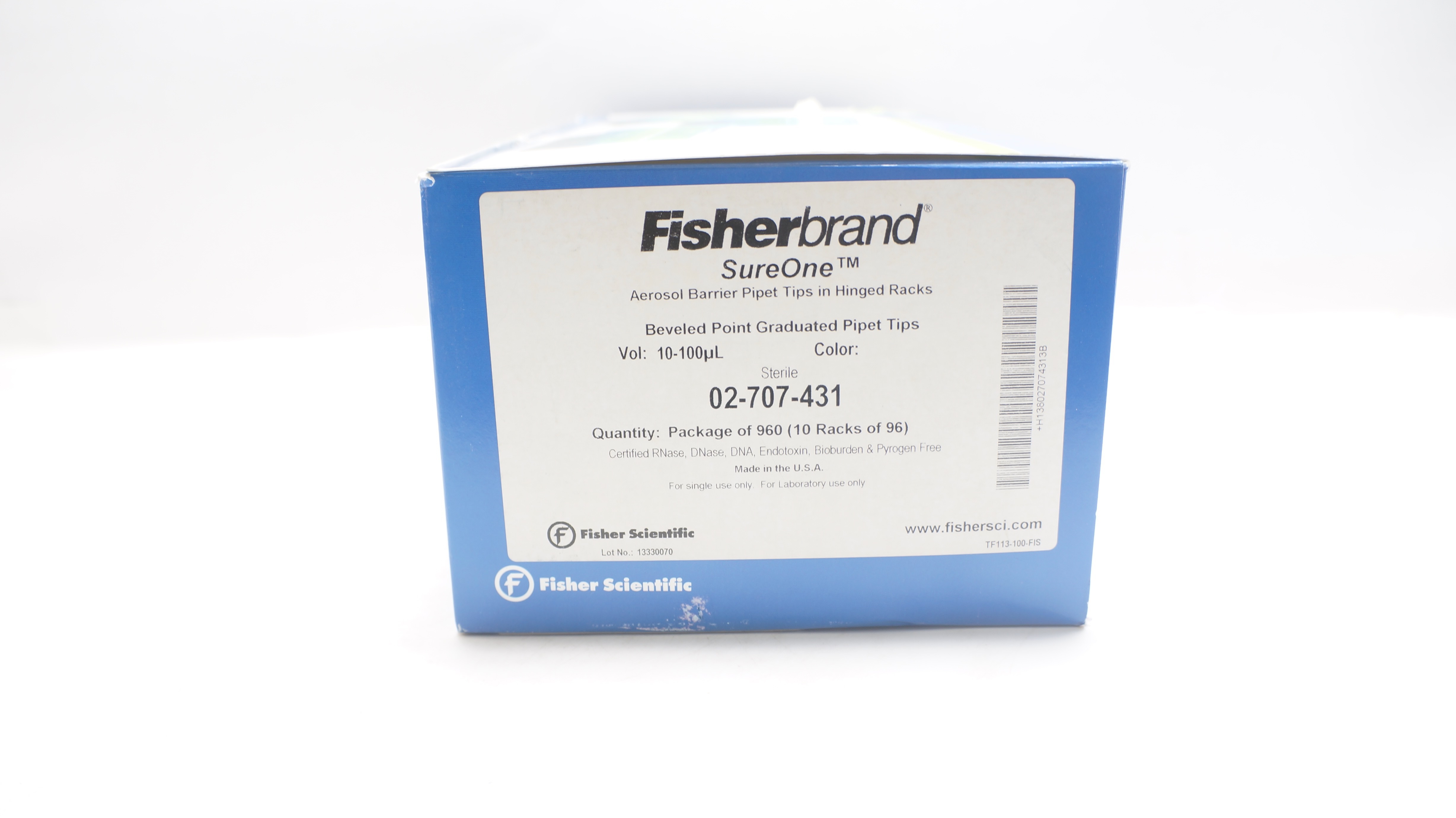 FisherBrand 02-707-431 SureOne Aerosol Barrier Pipet Tips 10-100μl - Box of 960
