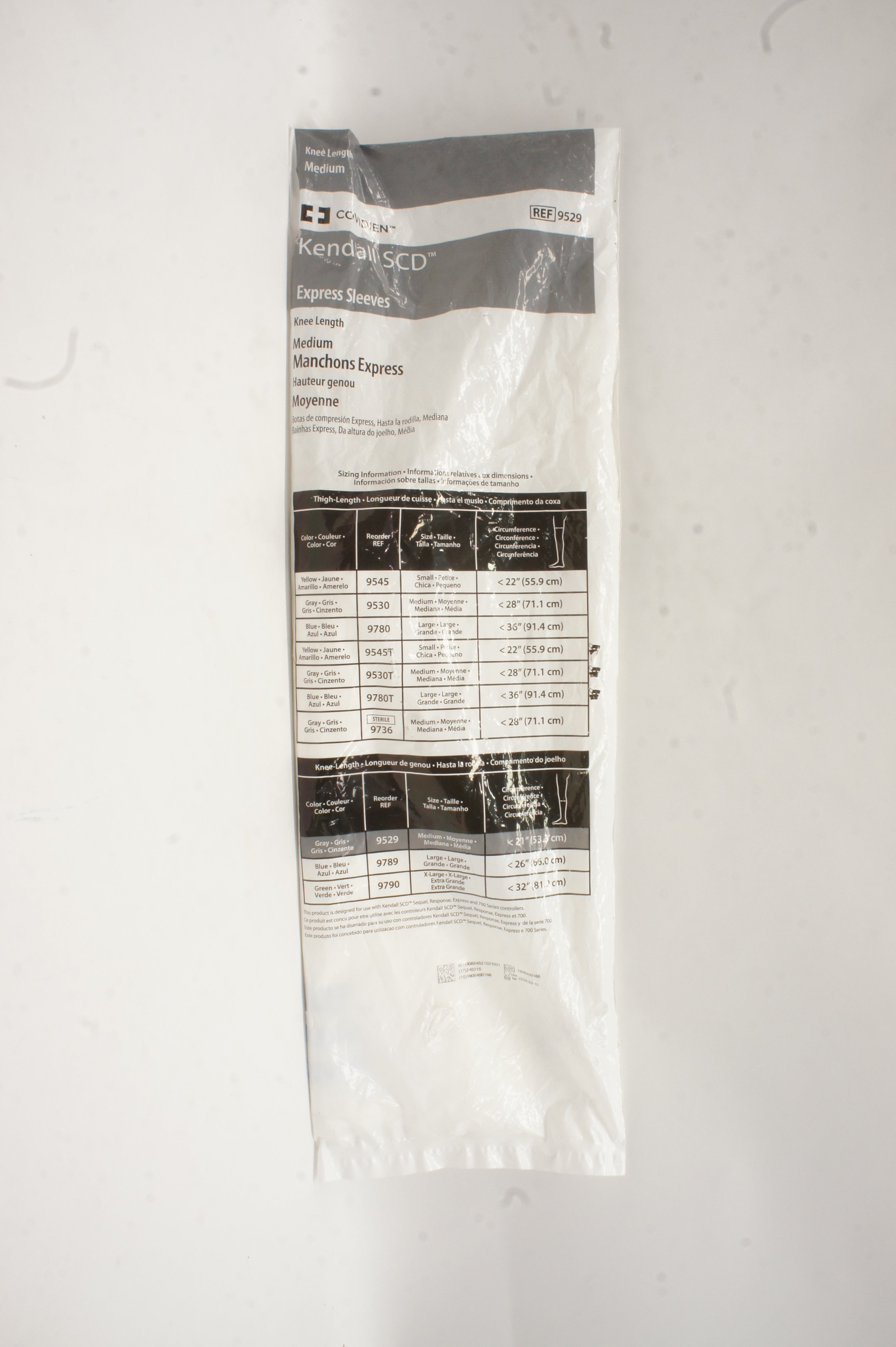 Covidien 9529 Kendall SCD Express Sleeves, Knee Length, Medium, < 21inch