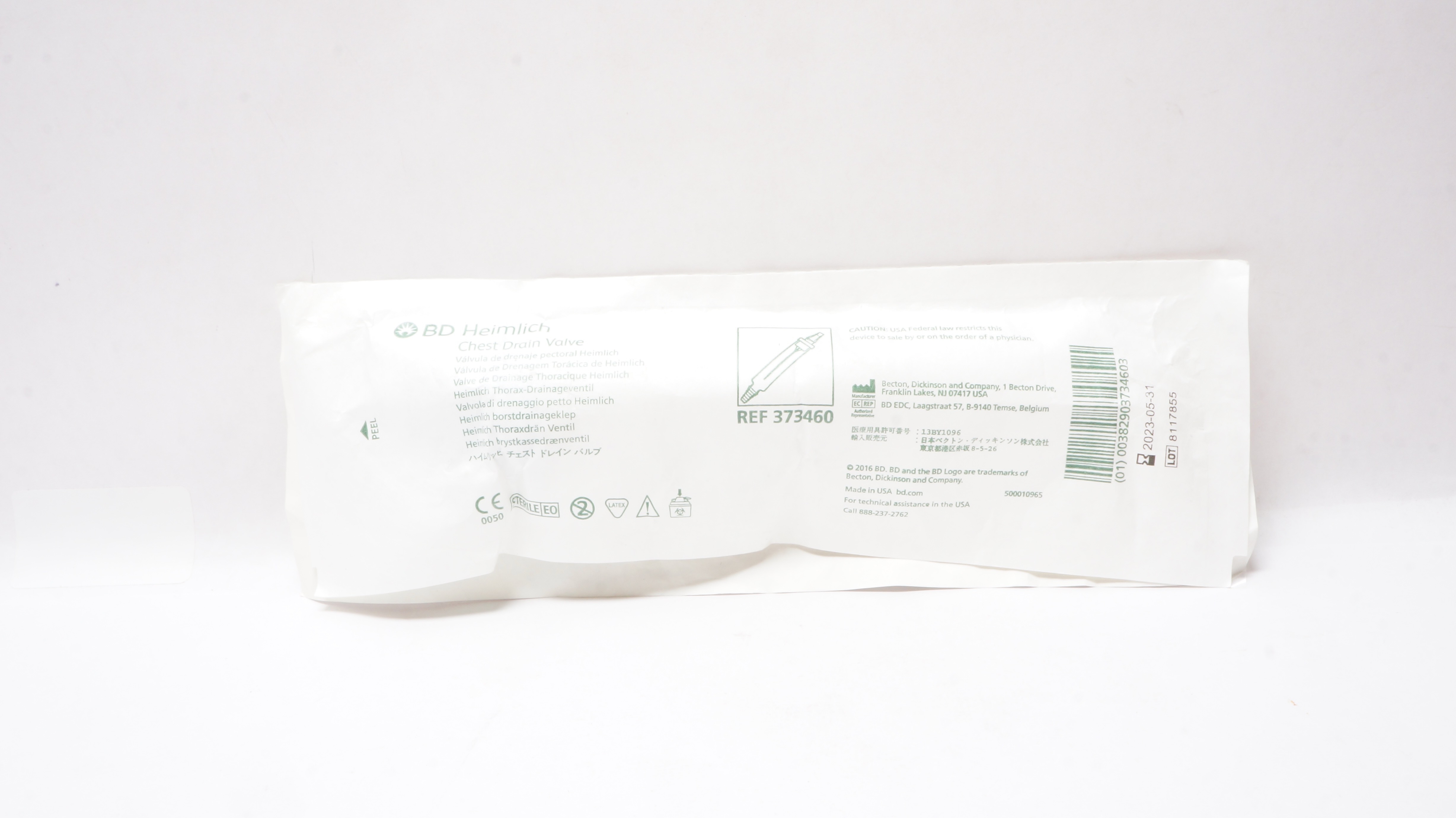 BD 373460 Heimlich Chest Drain Valve (x)